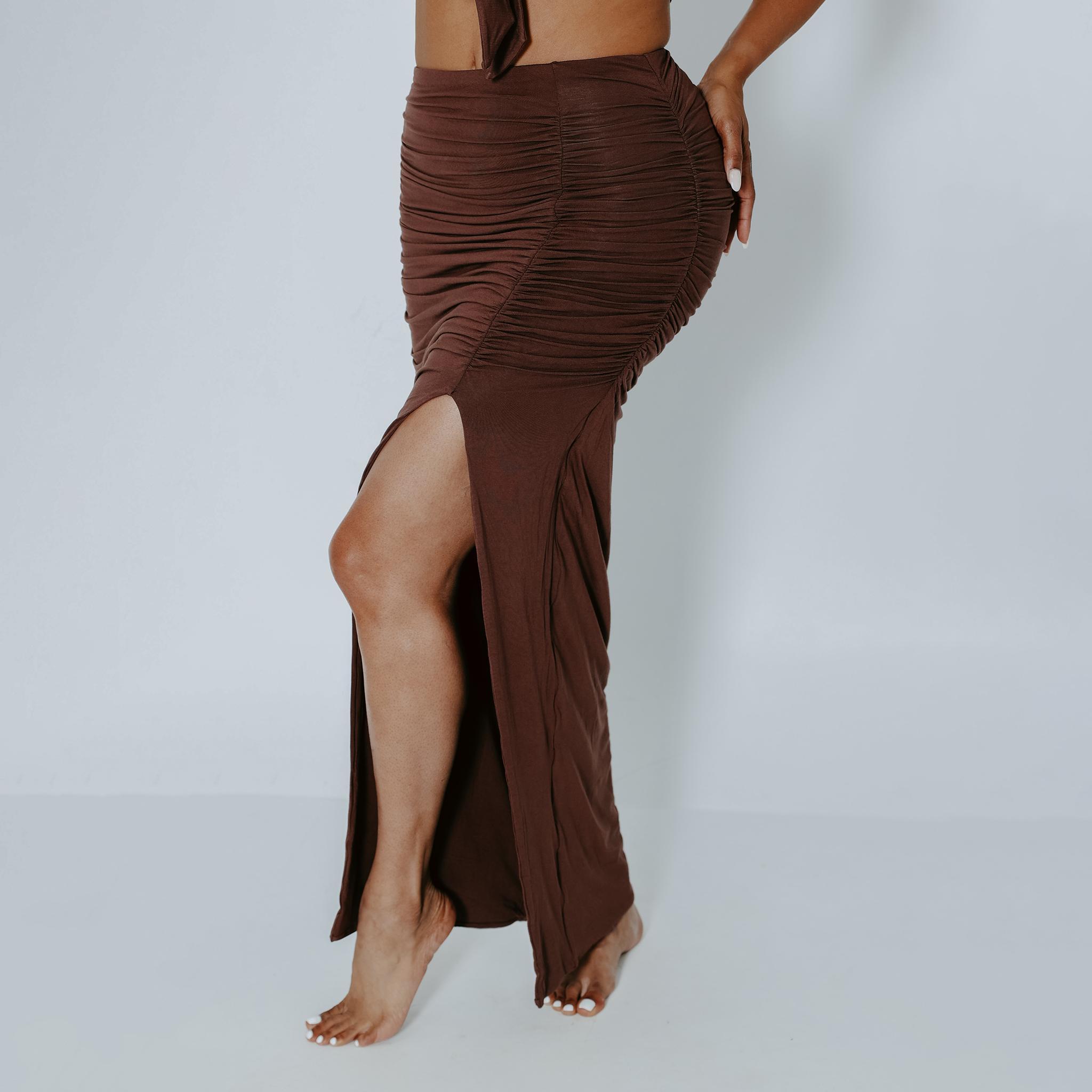 Ruched Maxi Skirt Product Image