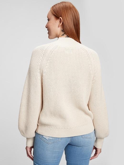 Shaker-Stitch Mockneck Sweater Product Image