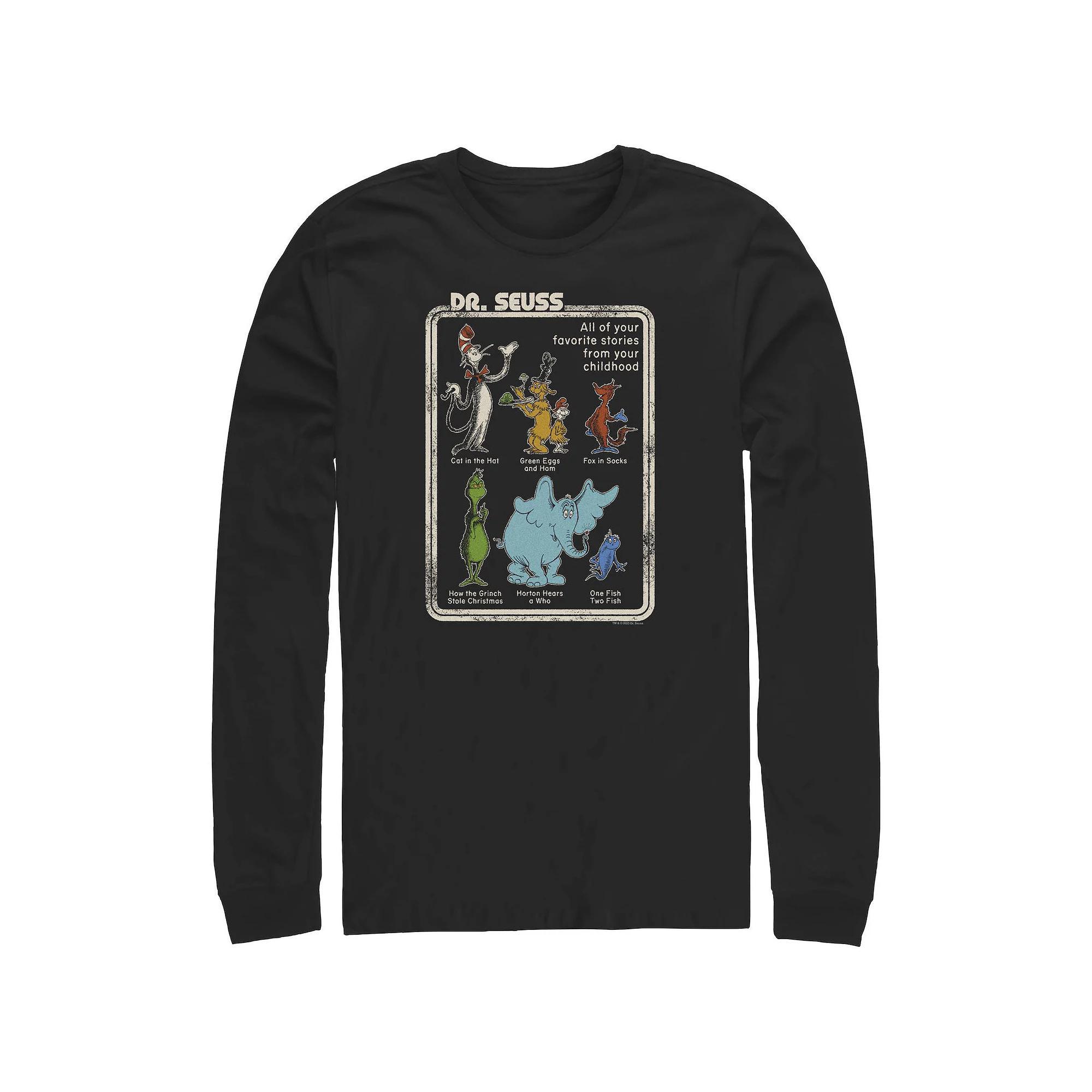 Big & Tall Dr. Seuss Stories From Your Childhood Long Sleeve Graphic Tee, Men's, Size: Large Tall, Black Product Image