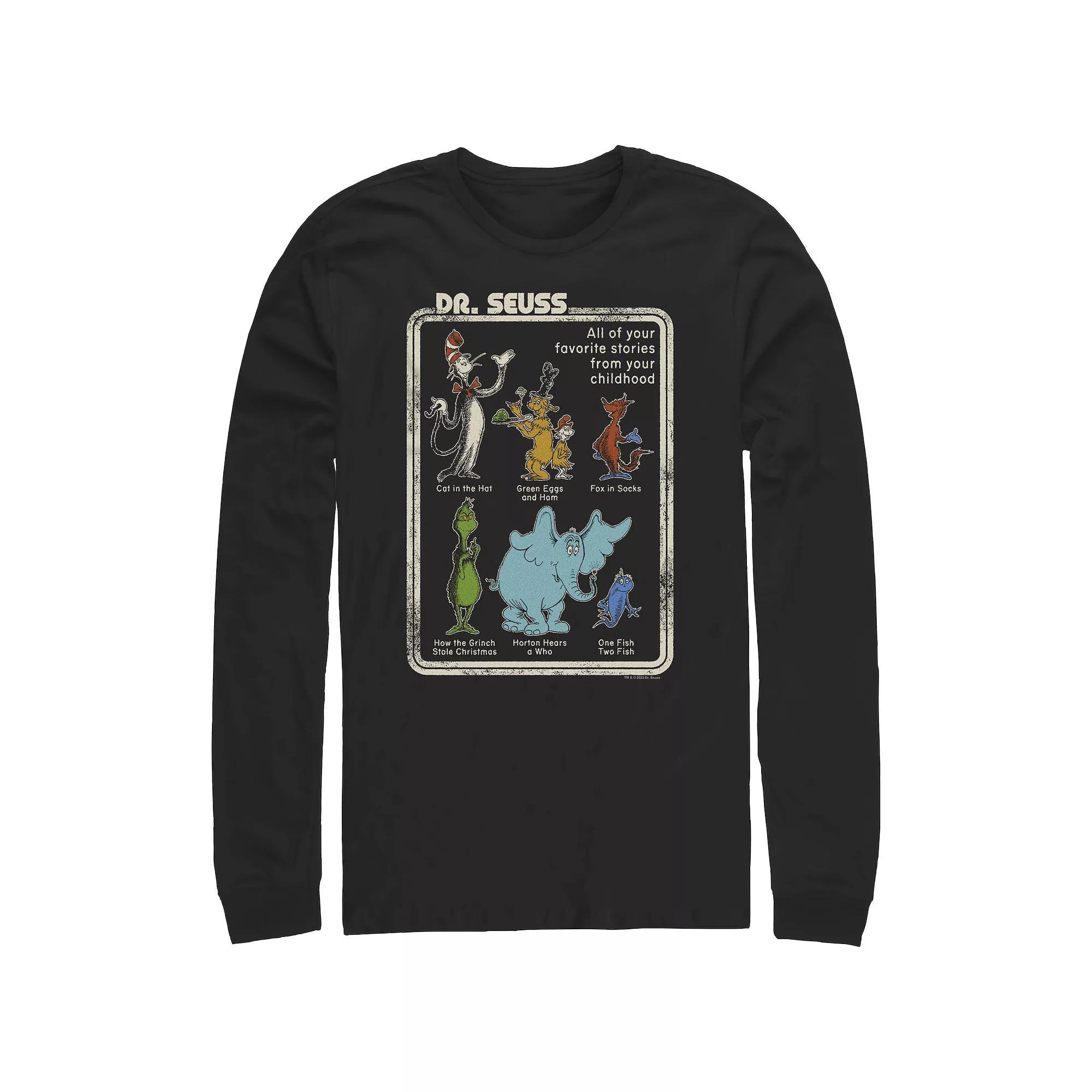 Men's Dr. Seuss Stories From Your Childhood Long Sleeve Graphic Tee, Size: Small, Black Product Image