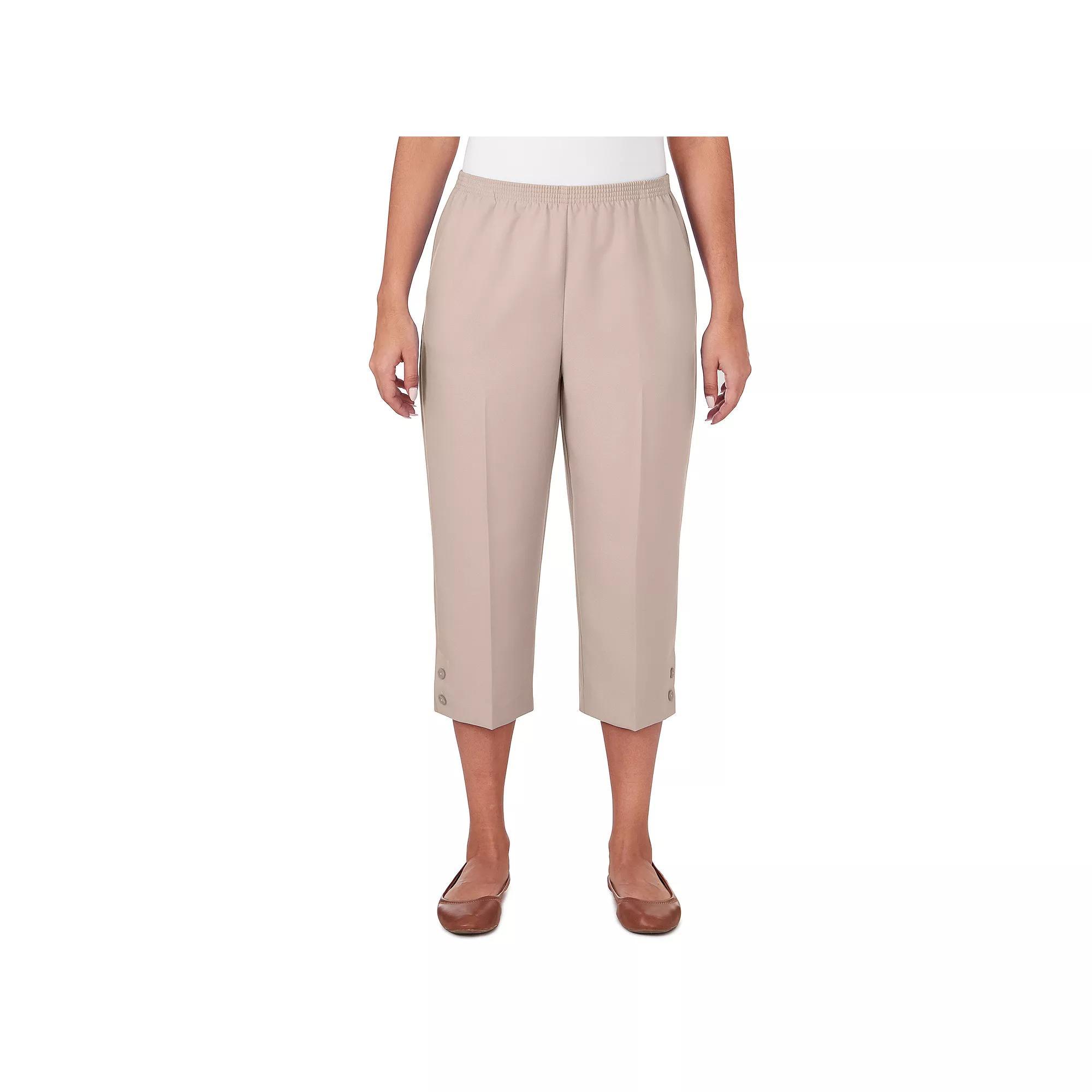 Women's Alfred Dunner Button Hem Denim Capri Pant, Size: 10 Product Image