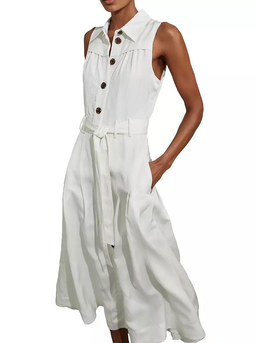 Heidi Linen-Blend Sleeveless Shirtdress Product Image