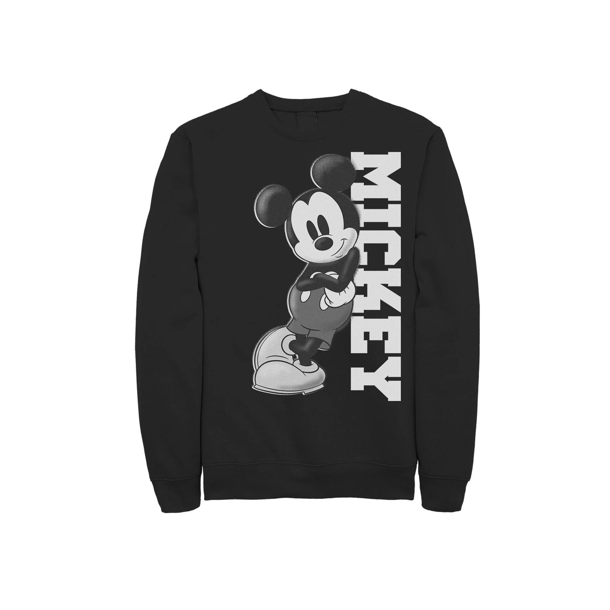 Disney's Mickey Mouse Men's Leaning on Name Sweatshirt, Size: Large, Black Product Image