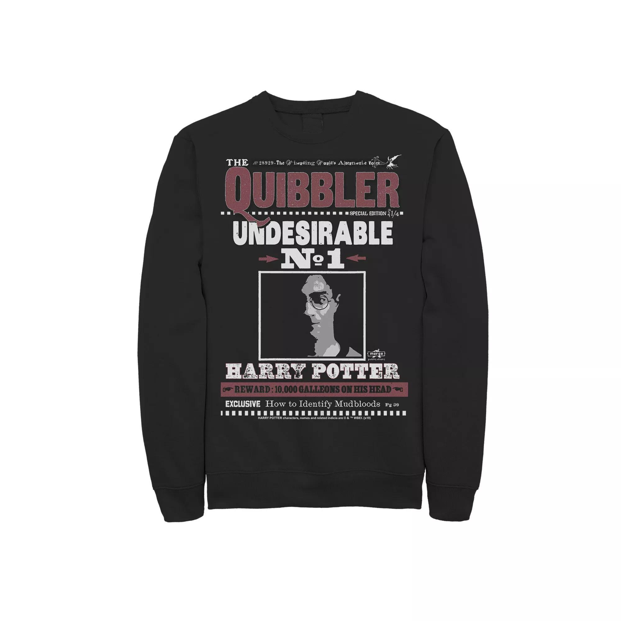 Men's Harry Potter The Quibbler Undesirable Number 1 Fleece Graphic Pullover, Size: Large, Black Product Image