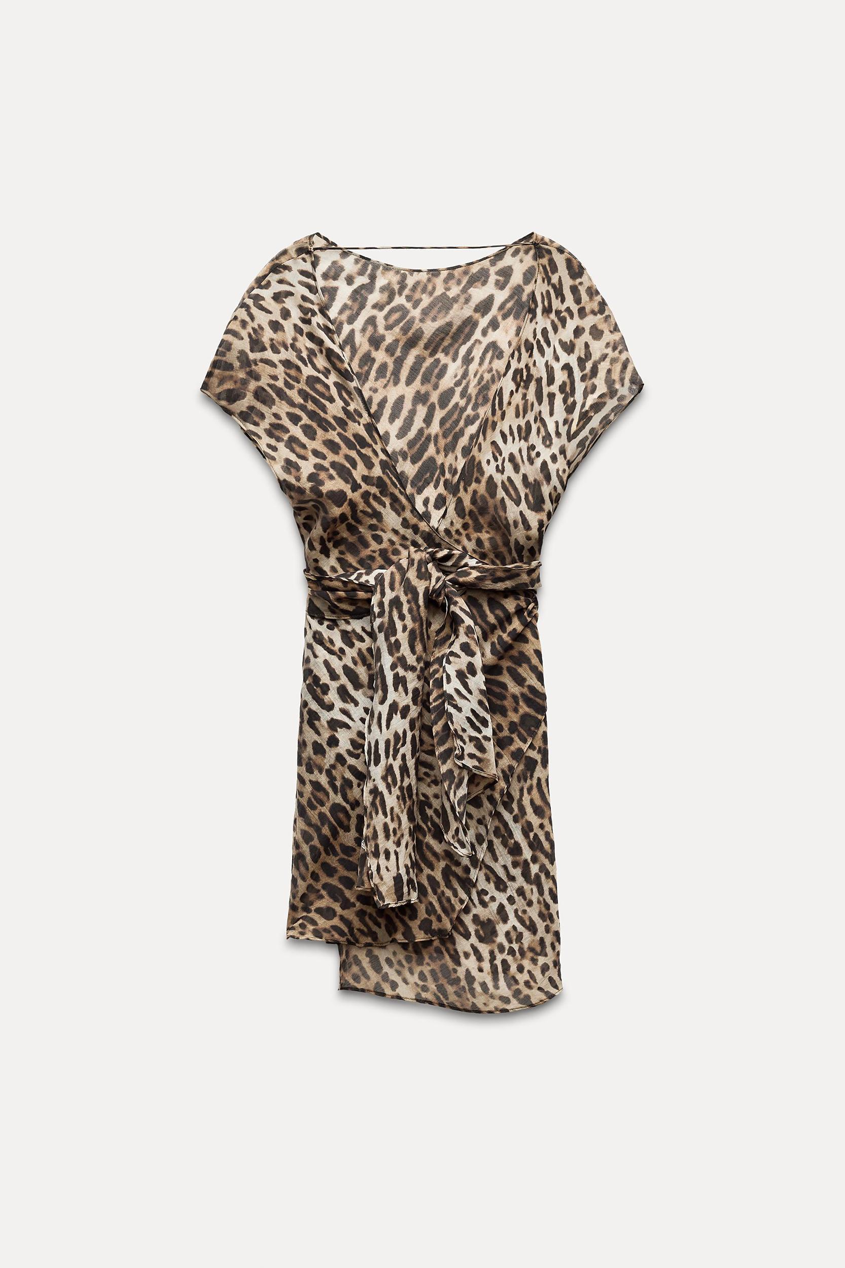 ANIMAL PRINT BOWS TOP ZW COLLECTION Product Image