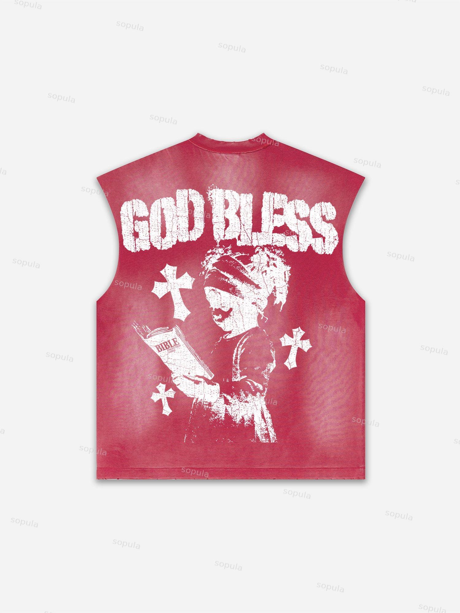 Western Eagle Graphic Men's Washed Tank Top Sleeveless Shirts Product Image