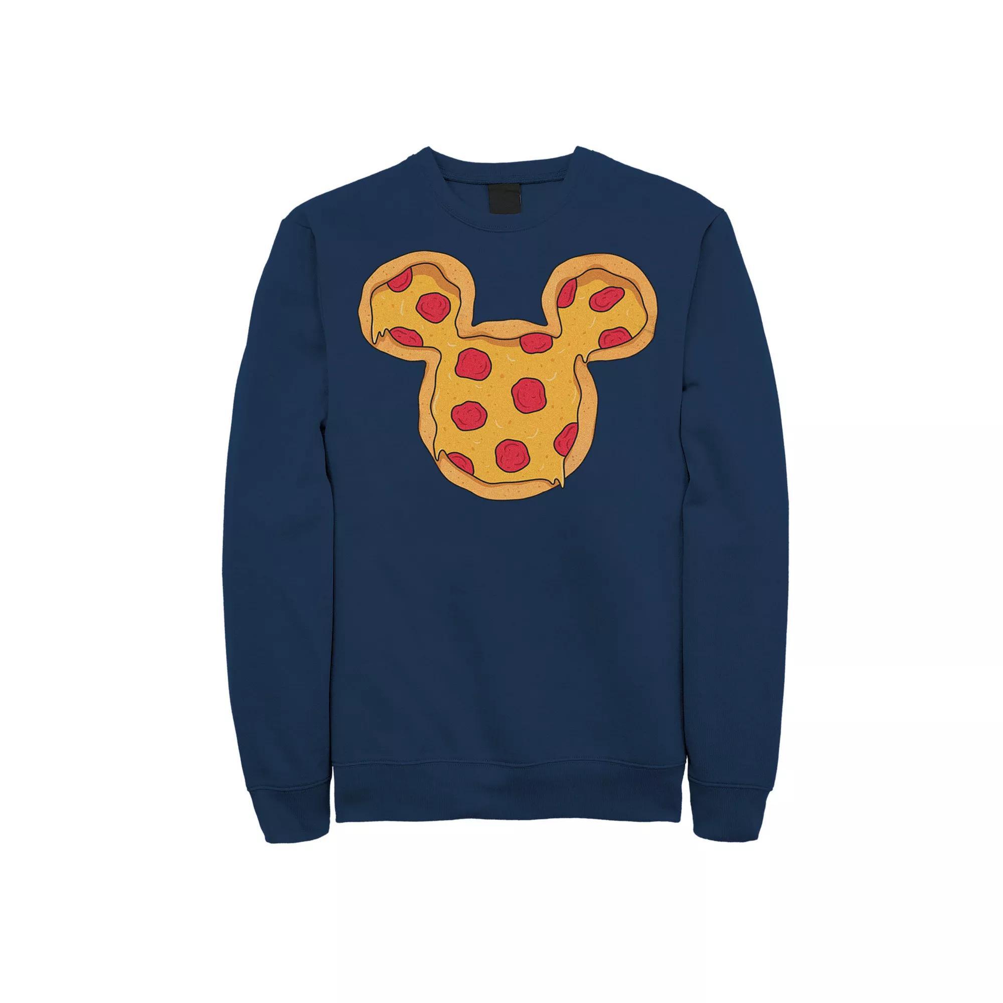 Men's Disney's Mickey And Friends Mickey Pizza Ears Sweatshirt, Size: Medium, Blue Product Image