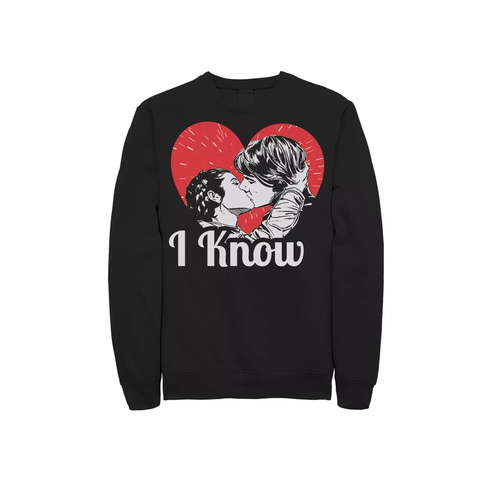 Men's The Empire Strikes Back Ep5 Han And Leia Sweatshirt, Size: Small, Black Product Image