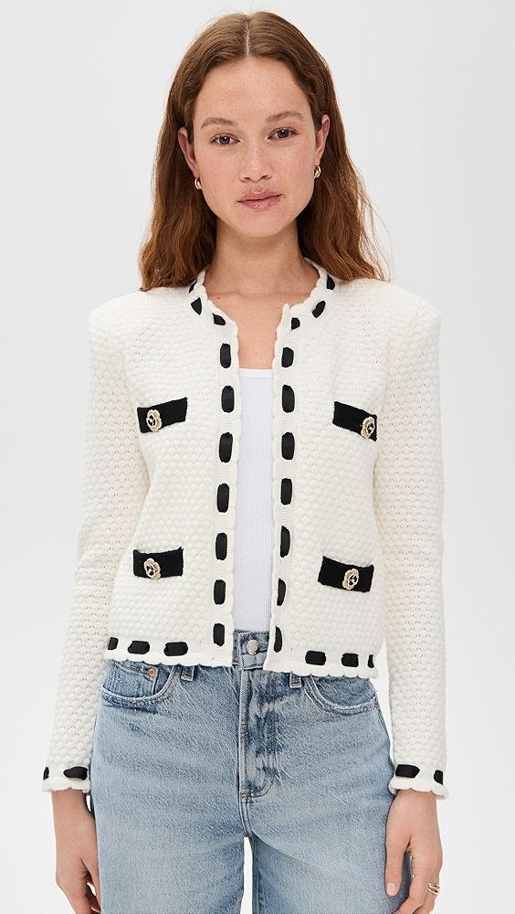 L'AGENCE Astor Contrast Trim Cardigan | Shopbop Product Image