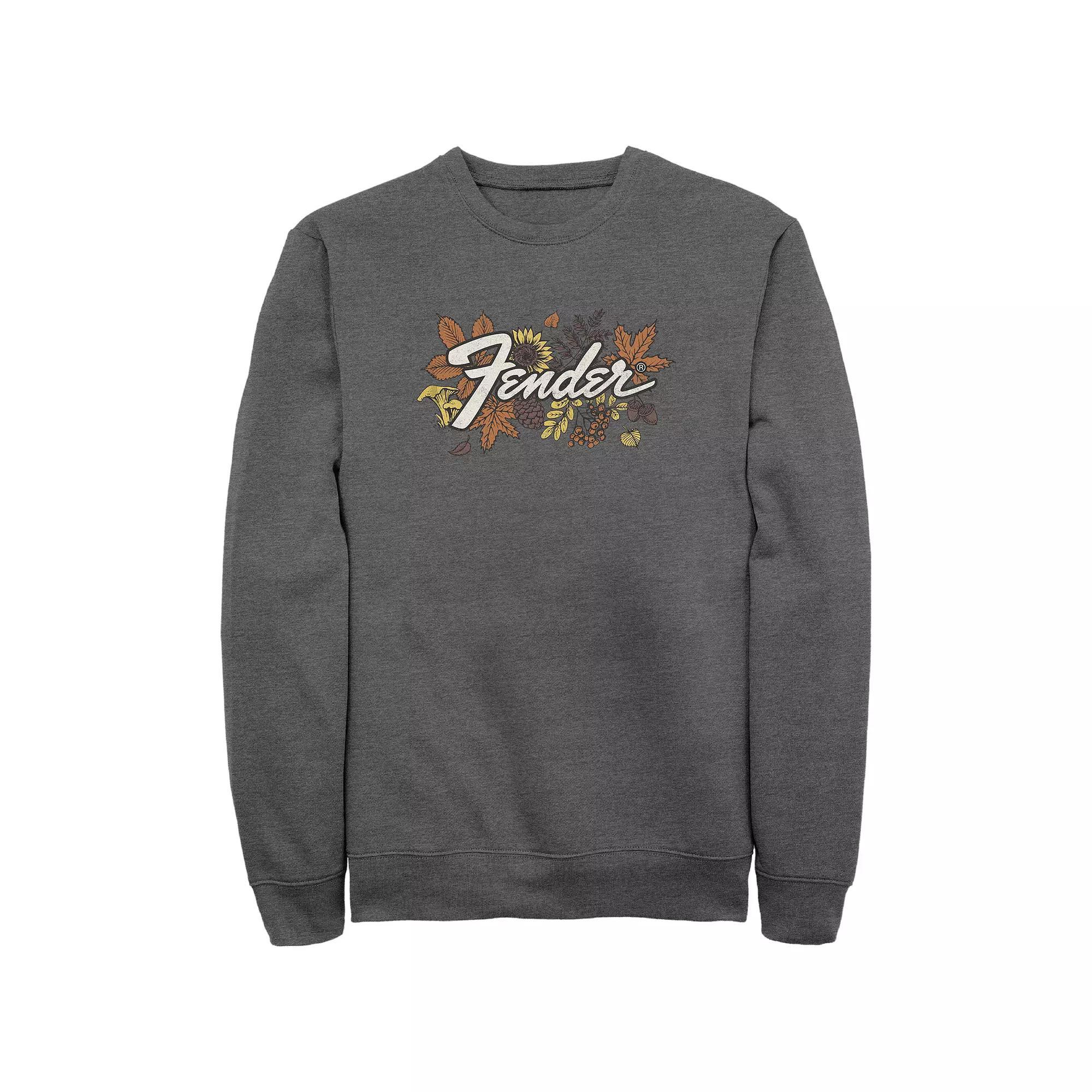 Men's Fender Autumn Leaves Logo Graphic Fleece, Size: XL, Grey Heather Product Image
