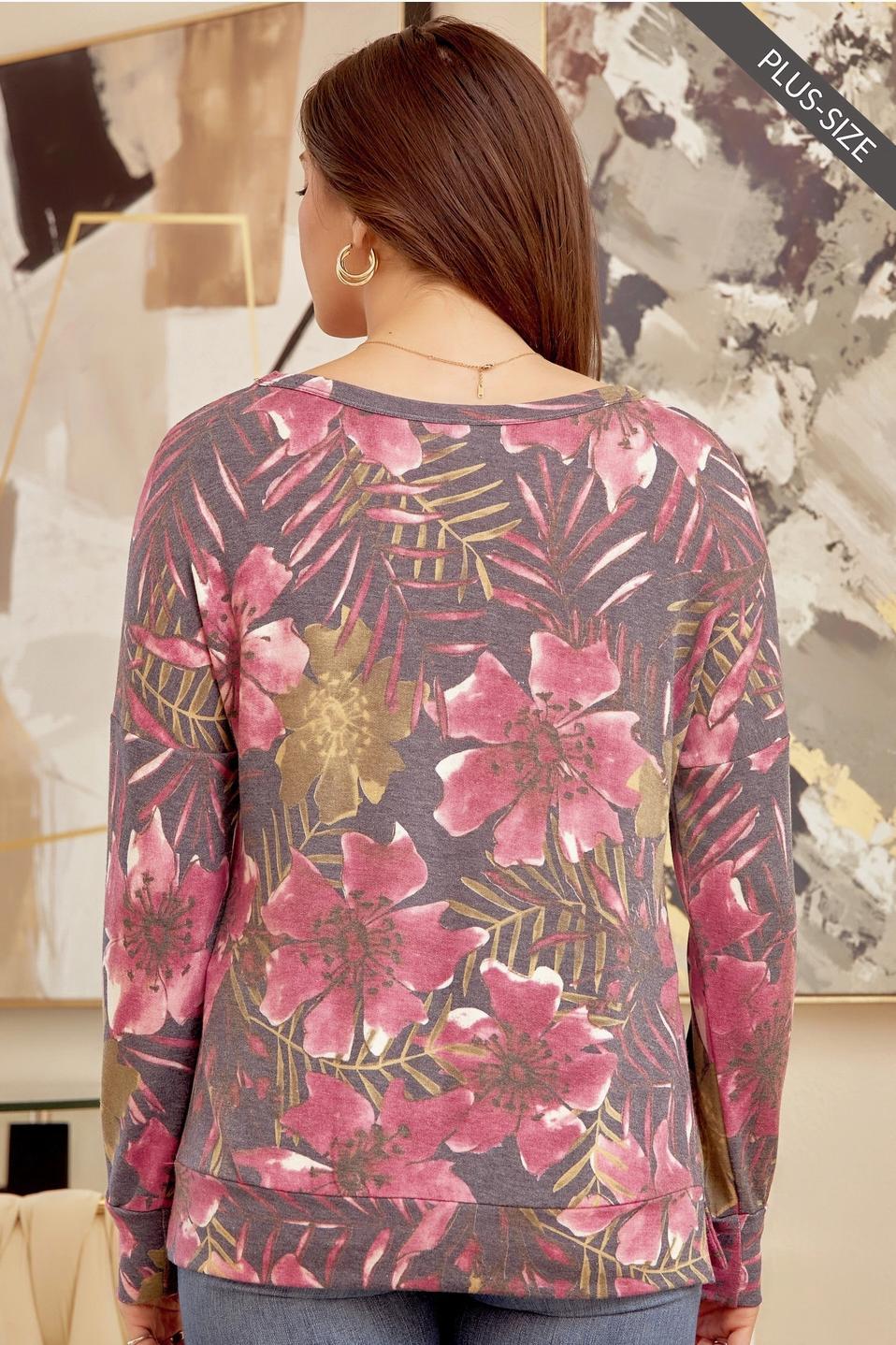 Bamboo Floral Knit Top Product Image
