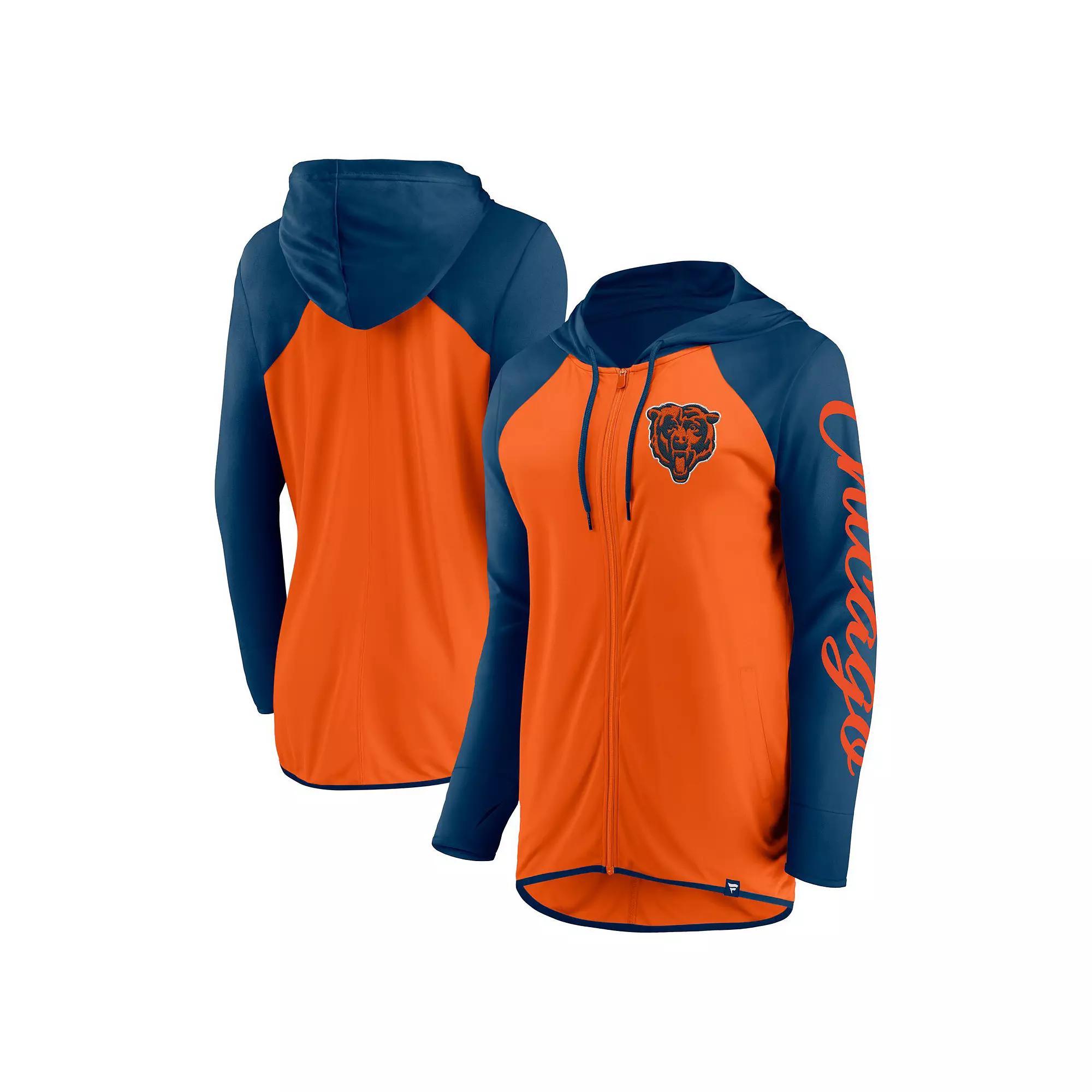 Womens Fanatics /Navy Chicago Bears Script Full-Zip Hoodie Product Image