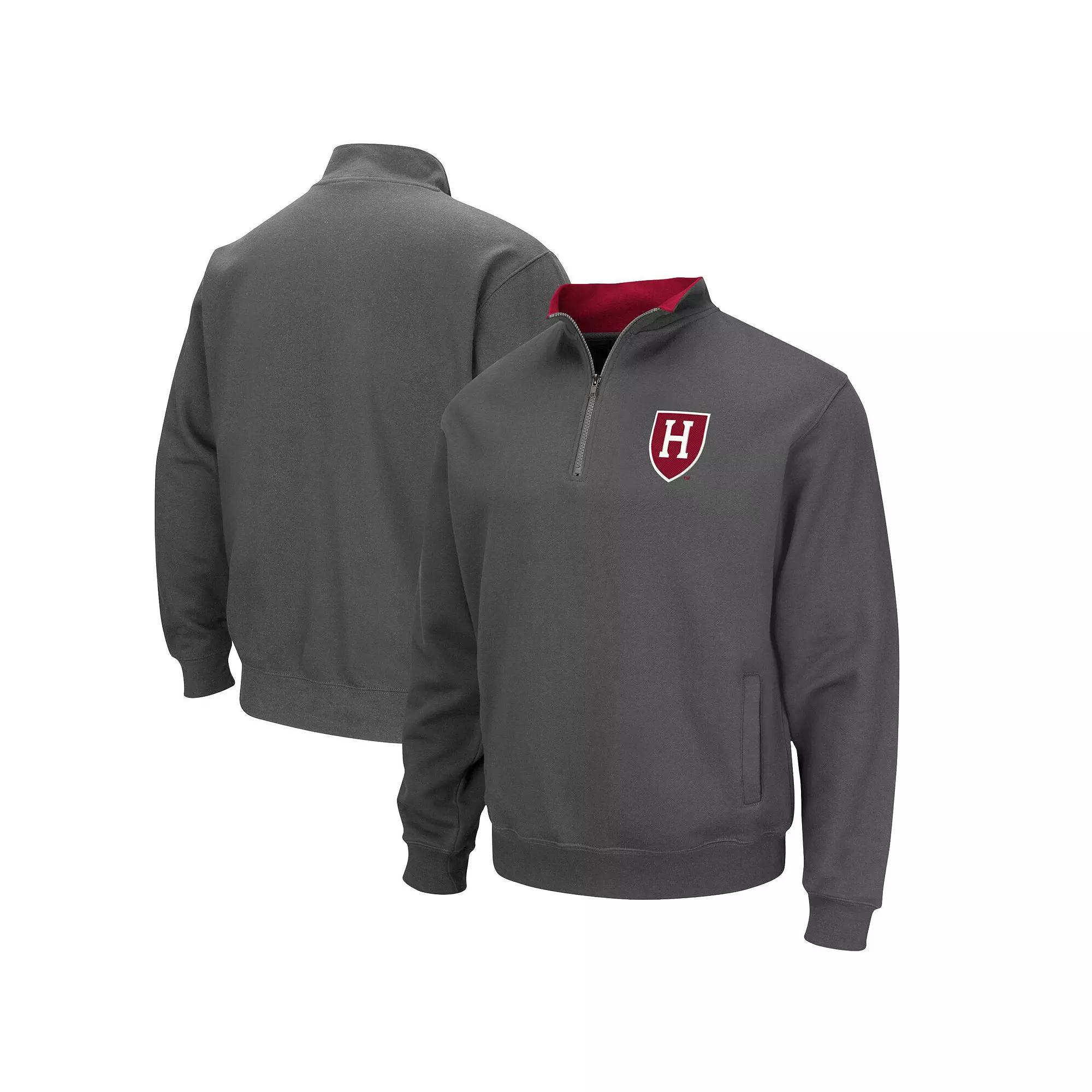 Men's Colosseum Charcoal Harvard Crimson Tortugas Team Logo Quarter-Zip Jacket, Size: 3XL, Har Charco Product Image