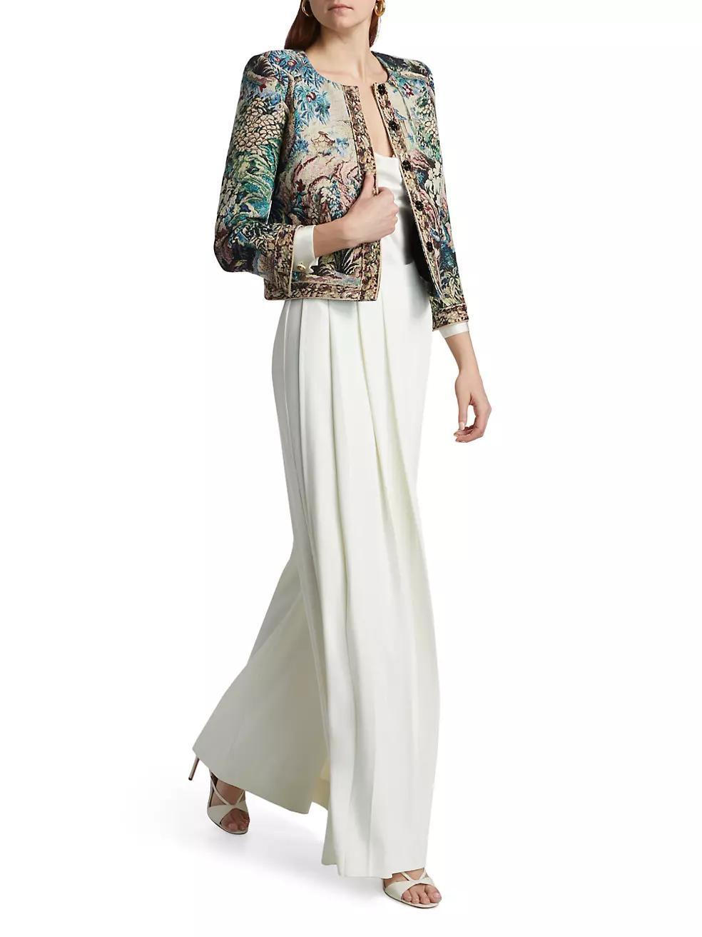 Lian Cotton-Blend Collarless Jacket Product Image