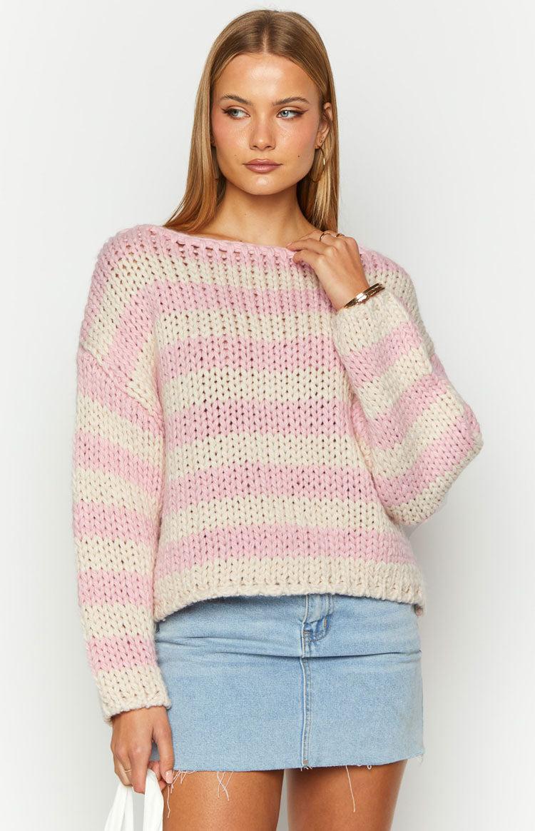 Bea Pink Striped Sweater Product Image