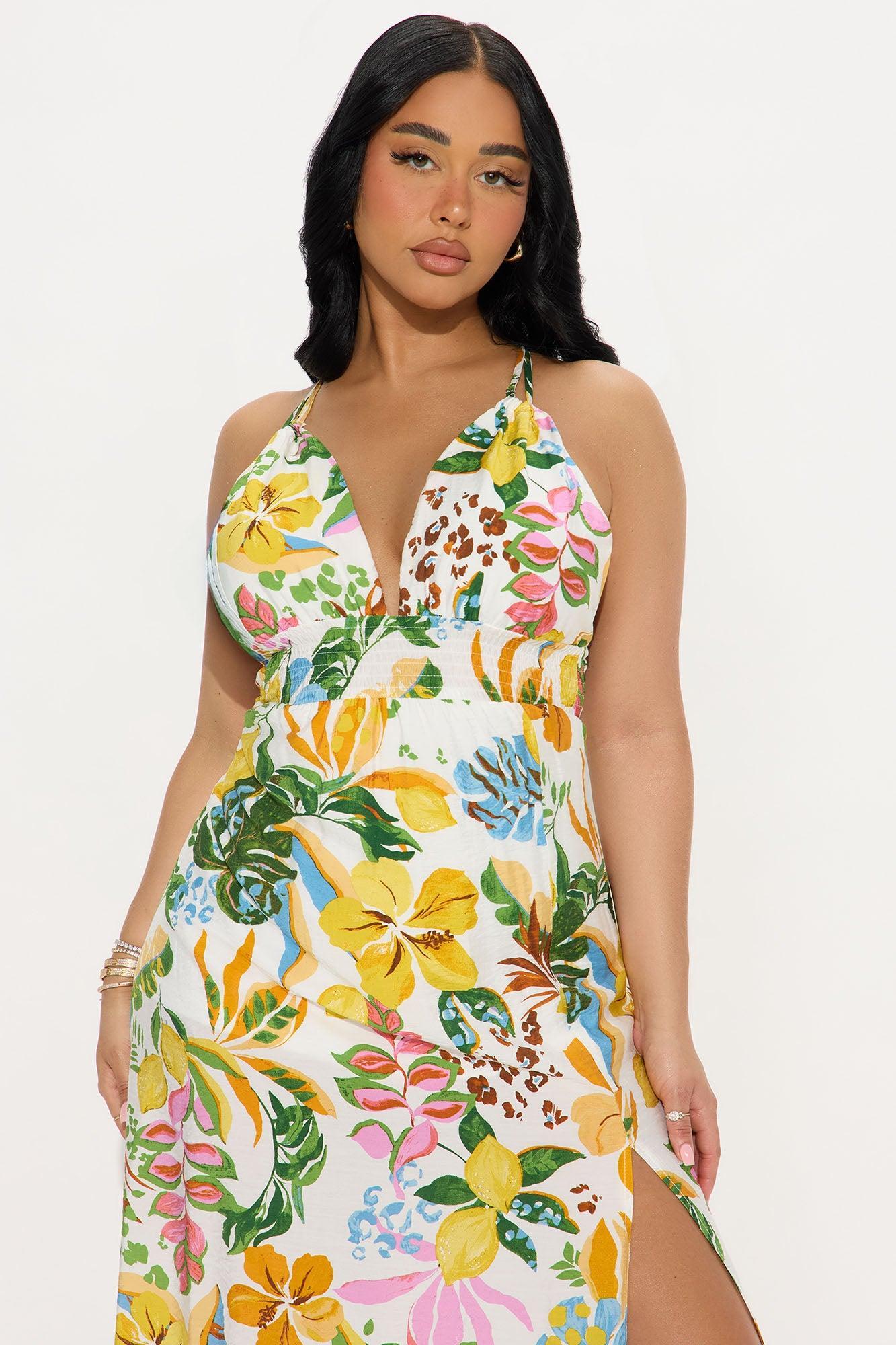 Tropics Printed Maxi Dress - White/combo Product Image