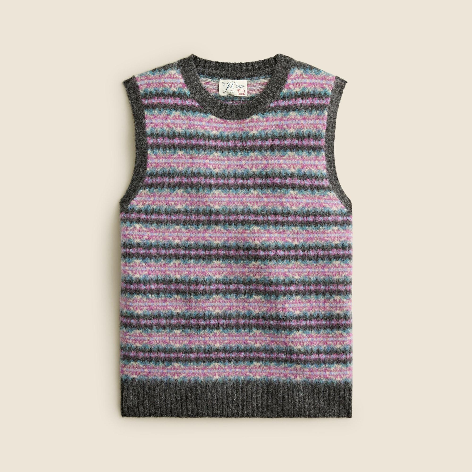 Brushed wool Fair Isle sweater-vest Product Image