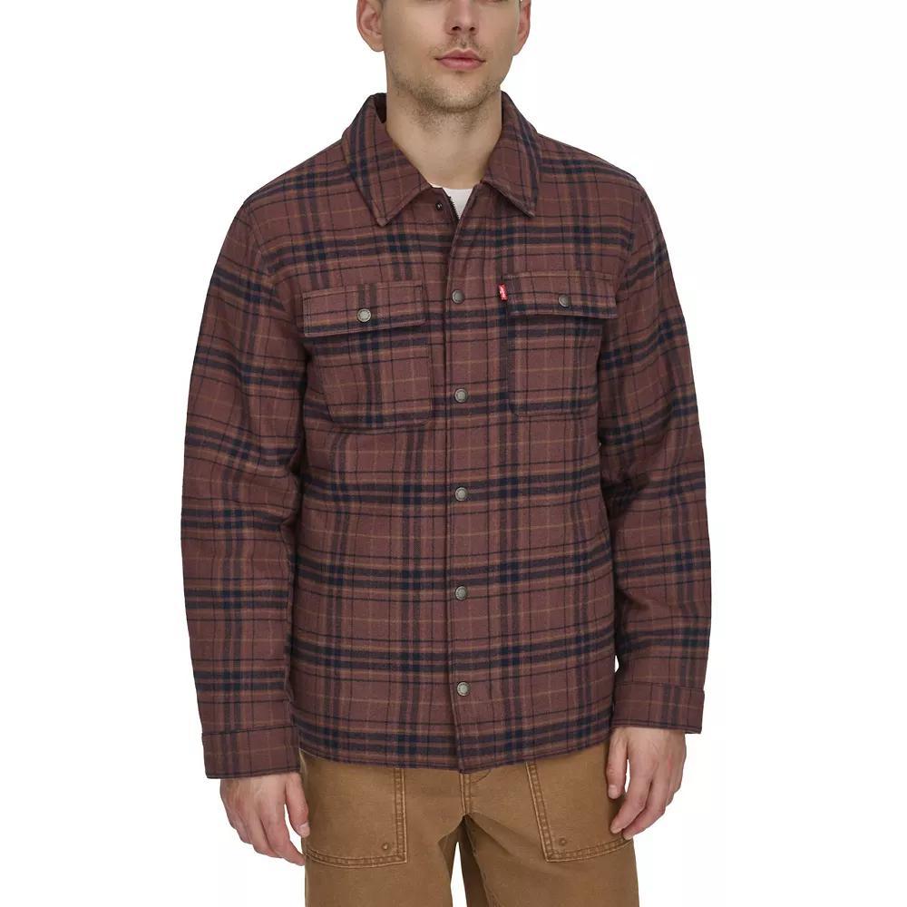 Mens Levis Quilted-Lined Shirt Jacket Bitter Brown Plaid Product Image