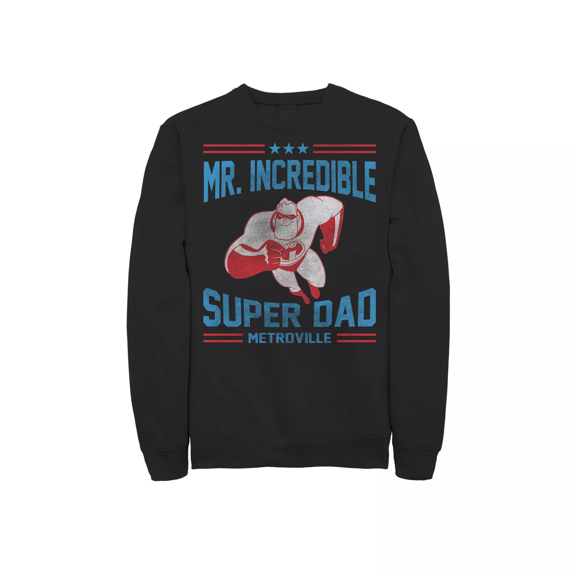 Disney / Pixar's The Incredibles Men's Mr. Super Dad Metroville Sweatshirt, Size: XXL, Black Product Image