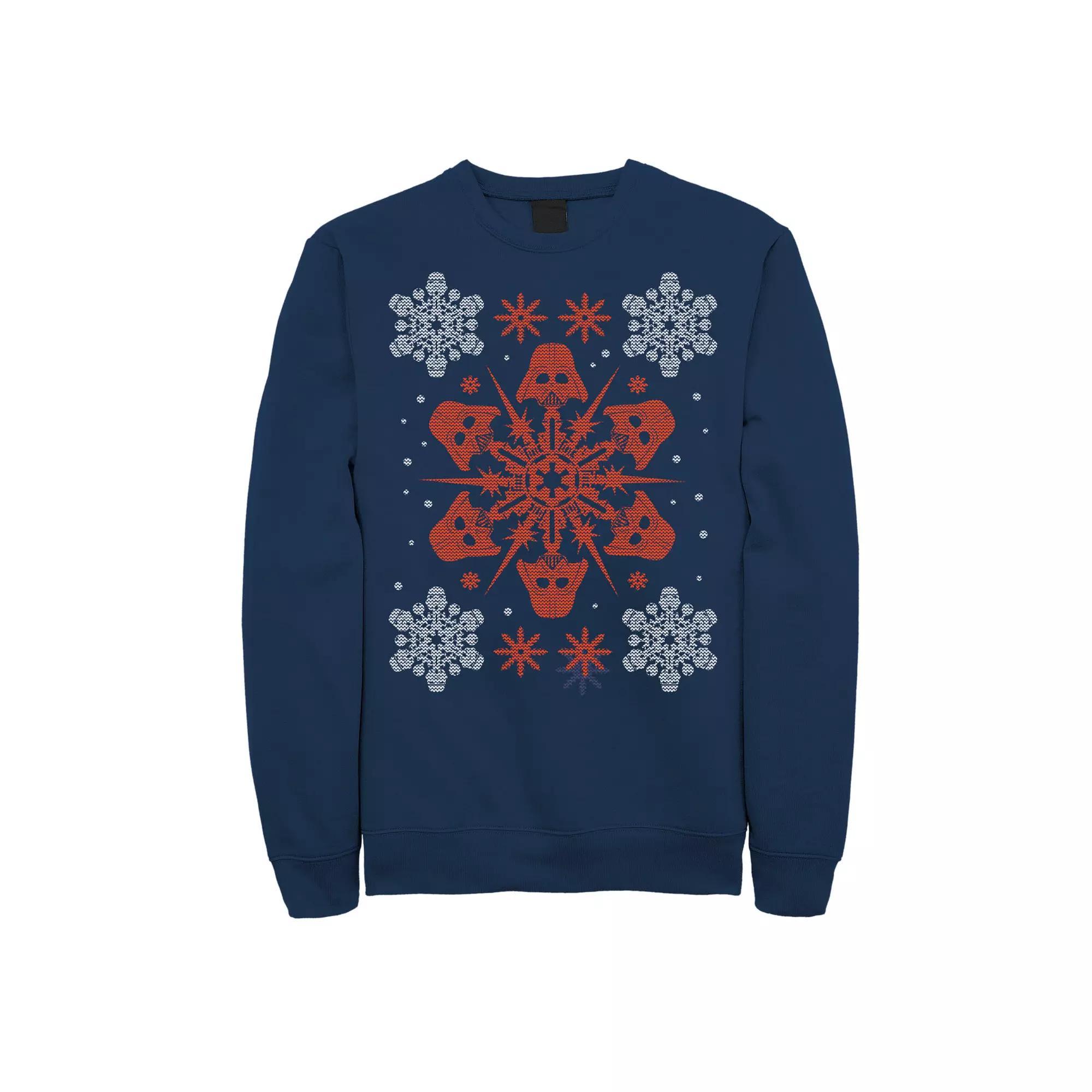 Mens Star Wars Darth Vader Snowflake Sweatshirt Blue Product Image