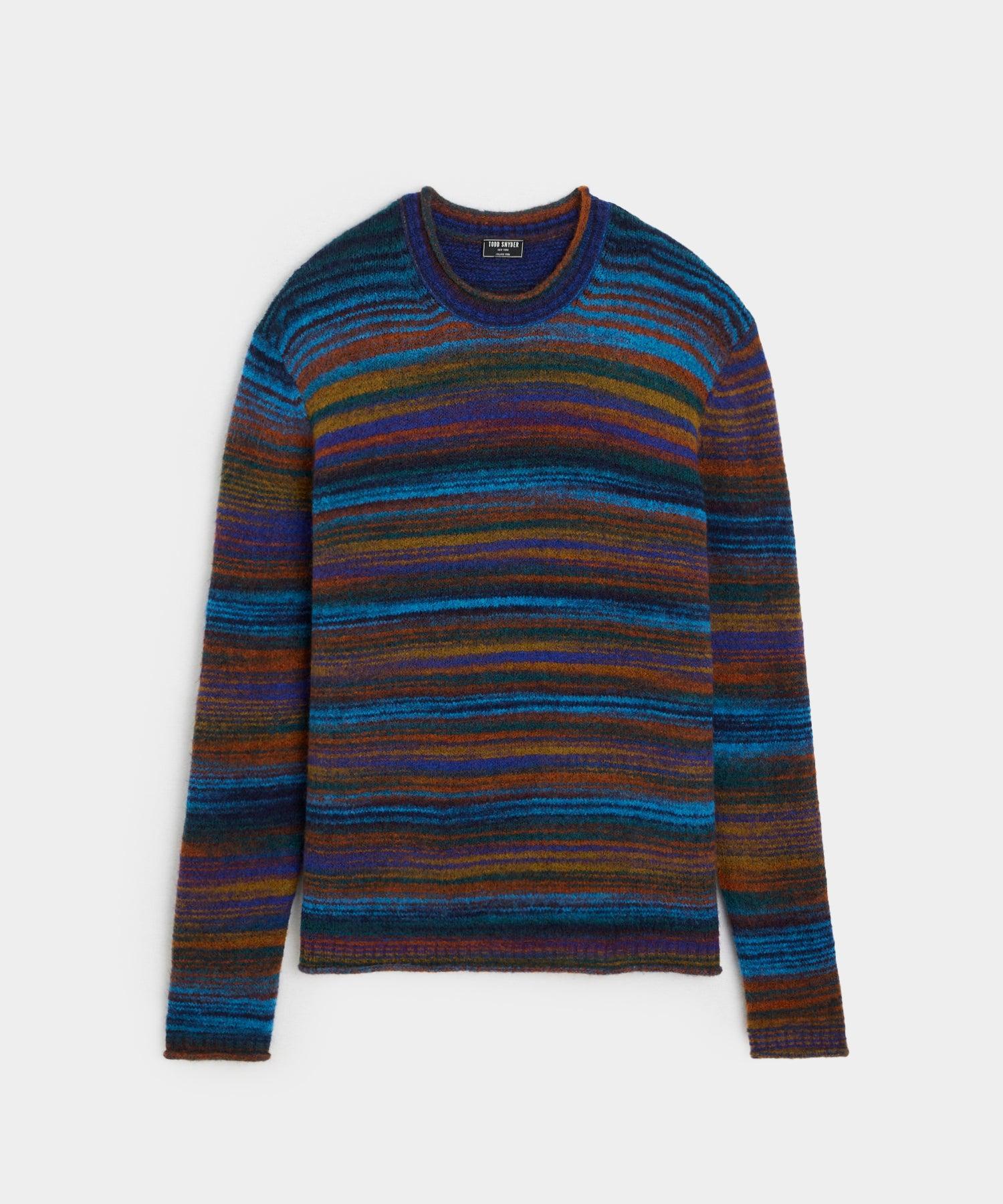 Striped Crewneck Sweater in Antique Teal Product Image