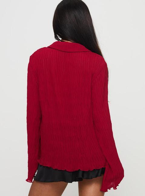 Selma Shirt Burgundy Product Image