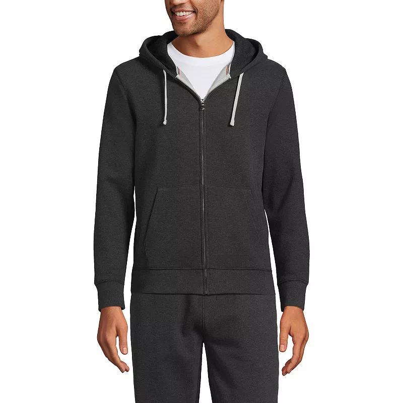 Lands' End Tall Serious Sweats Long Sleeve Full-Zip Hoodie, Men's, Size: XXL Tall, Dark Grey Heather Product Image
