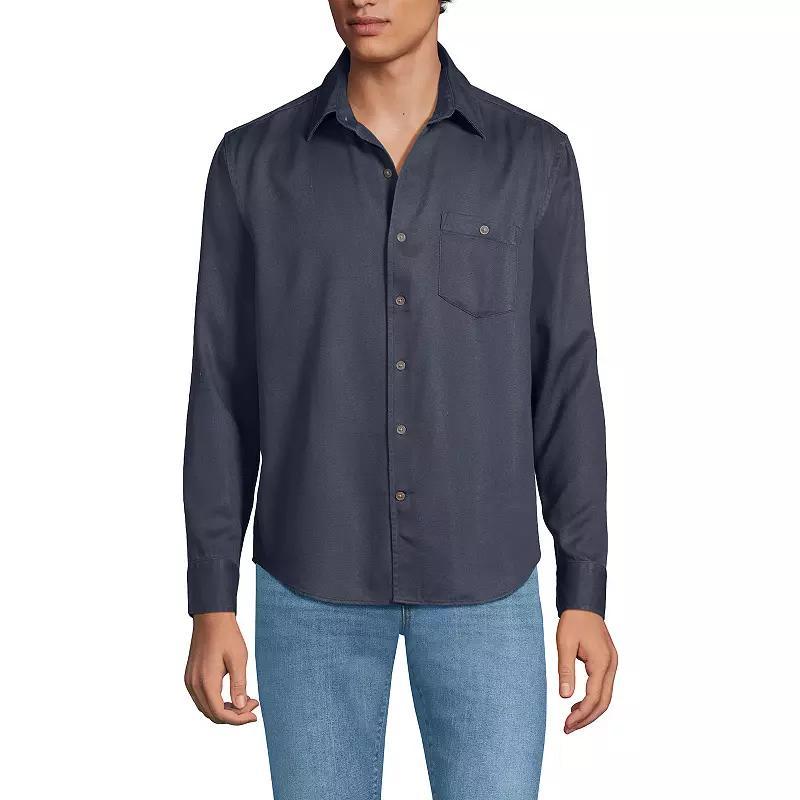 Men's Lands' End Relaxed Twill Shirt, Size: Large, Antique Alabaster Product Image