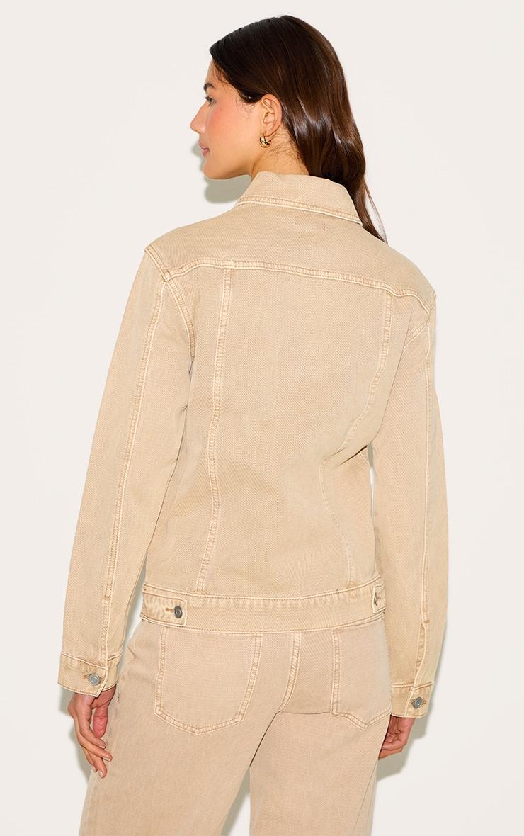  Sand Washed Corduroy Fitted Denim Jacket Product Image