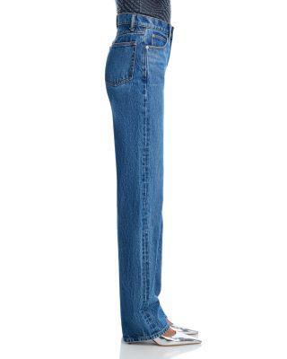 EZ Mid Rise Logo Straight Jeans in Vintage Light Indigo Product Image