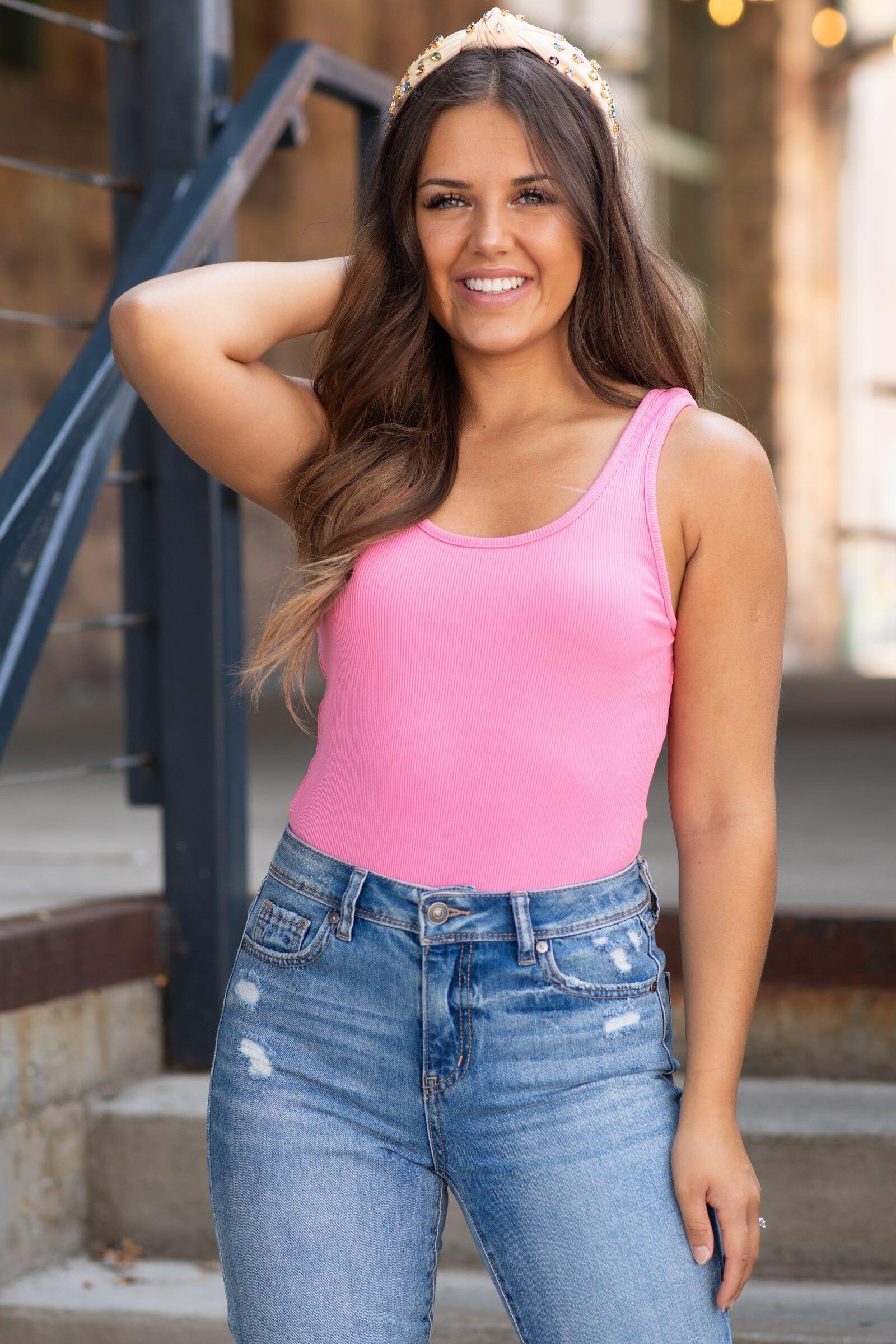 Pink Round Neck Bodysuit Product Image