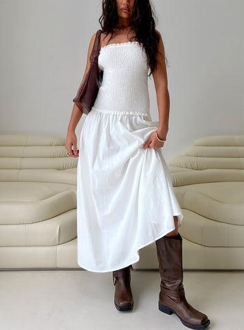 Tinsie Strapless Maxi Dress White Product Image
