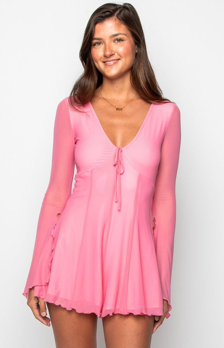 Ambrose Pink Long Sleeve Playsuit Product Image