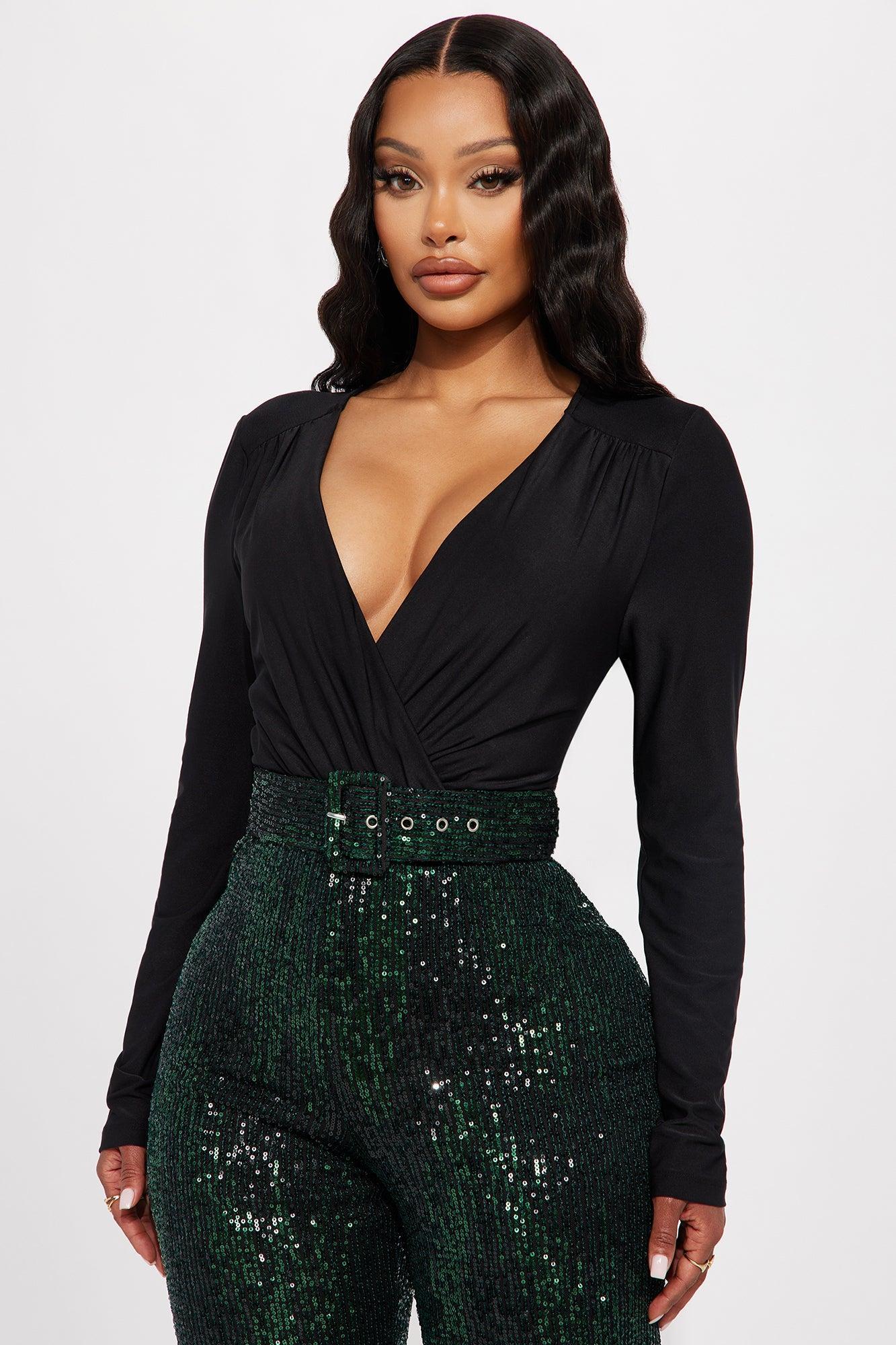 Shine For You Sequin Jumpsuit  - Hunter Product Image