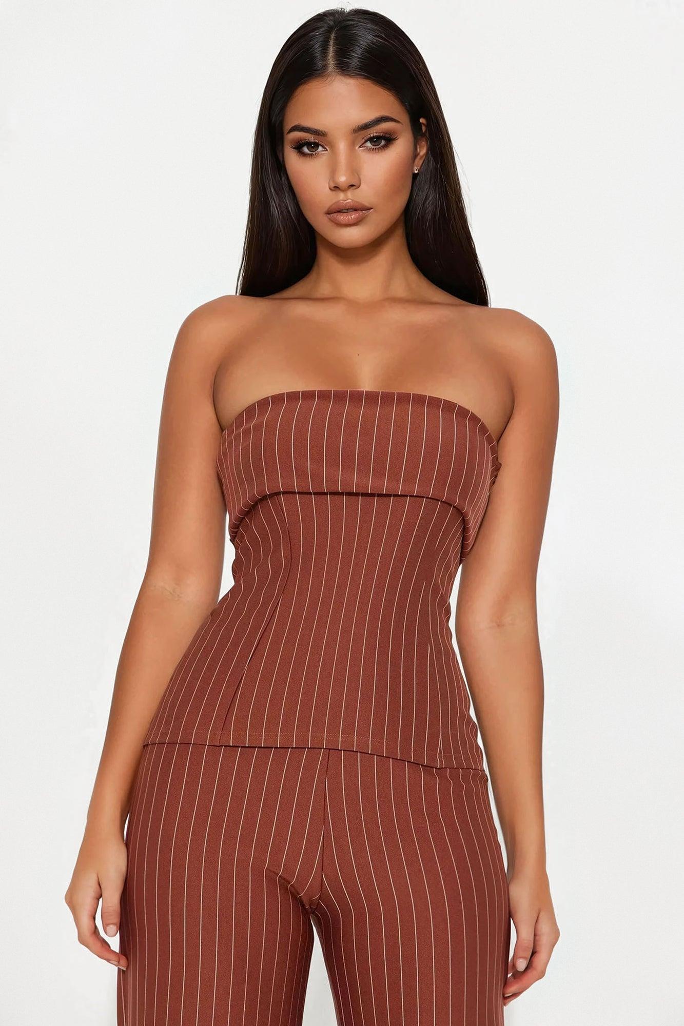Office Beauty Pant Set - Brown Product Image