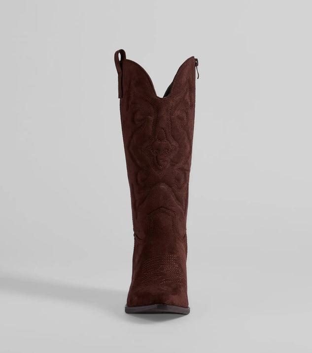 Country Threads Western Microsuede Cowboy Boots Product Image