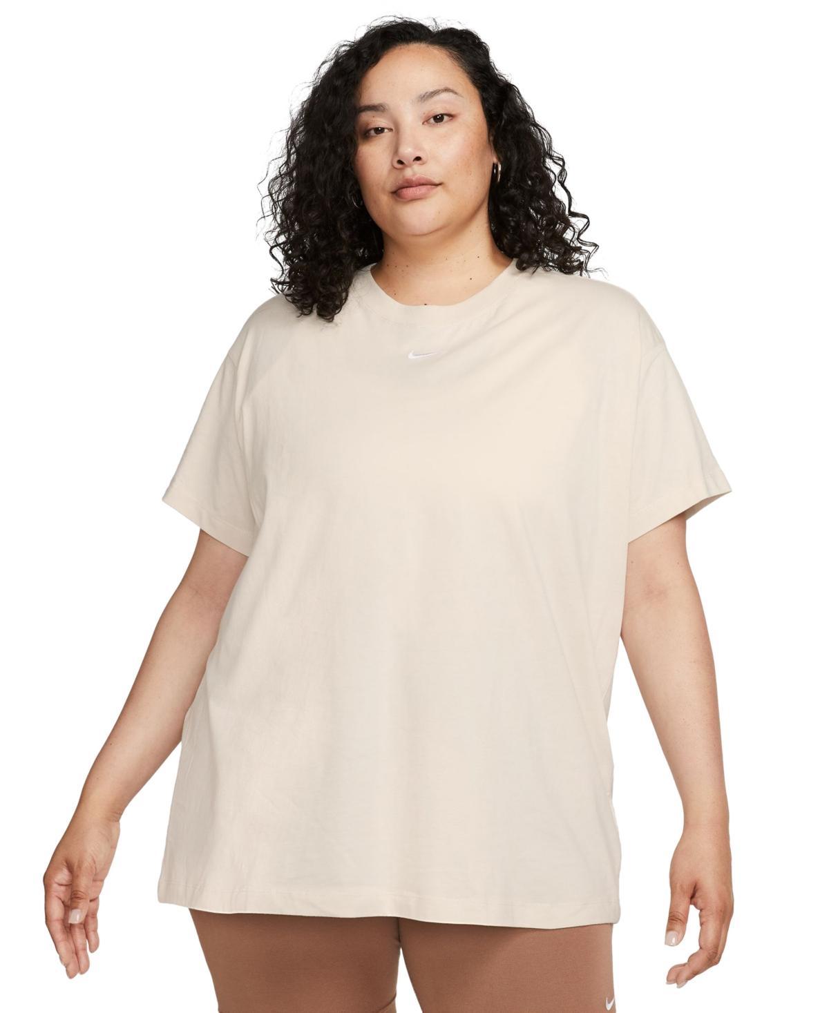 Nike Plus Size Active Sportswear Essential Womens Logo T-Shirt - White Product Image