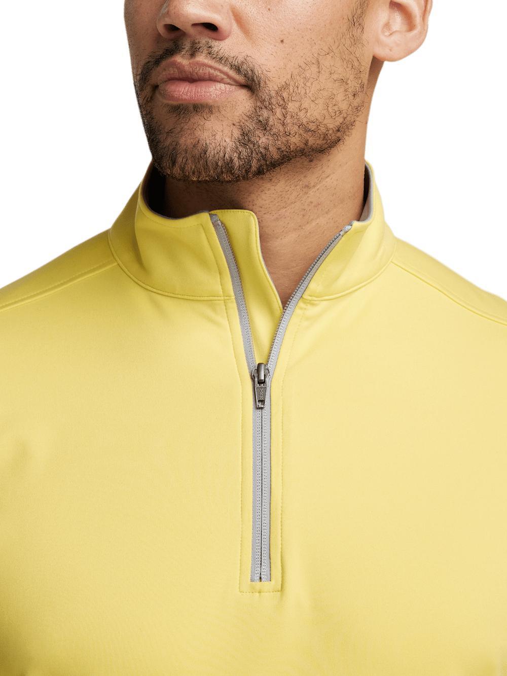 Performance Blend Quarter Zip Mock Neck - Yellow Product Image