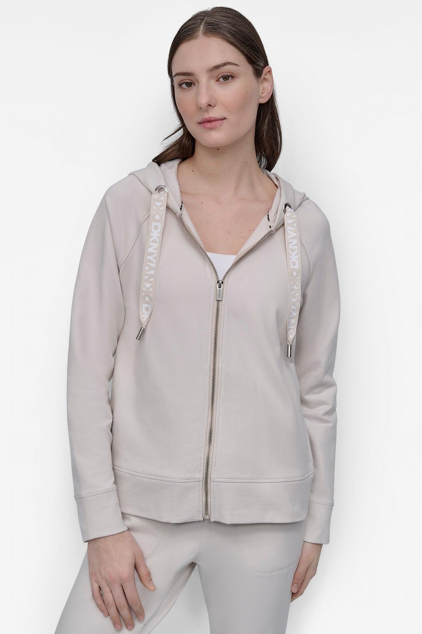 TWO TONE LOGO DRAWCORD ZIP HOODIE Product Image