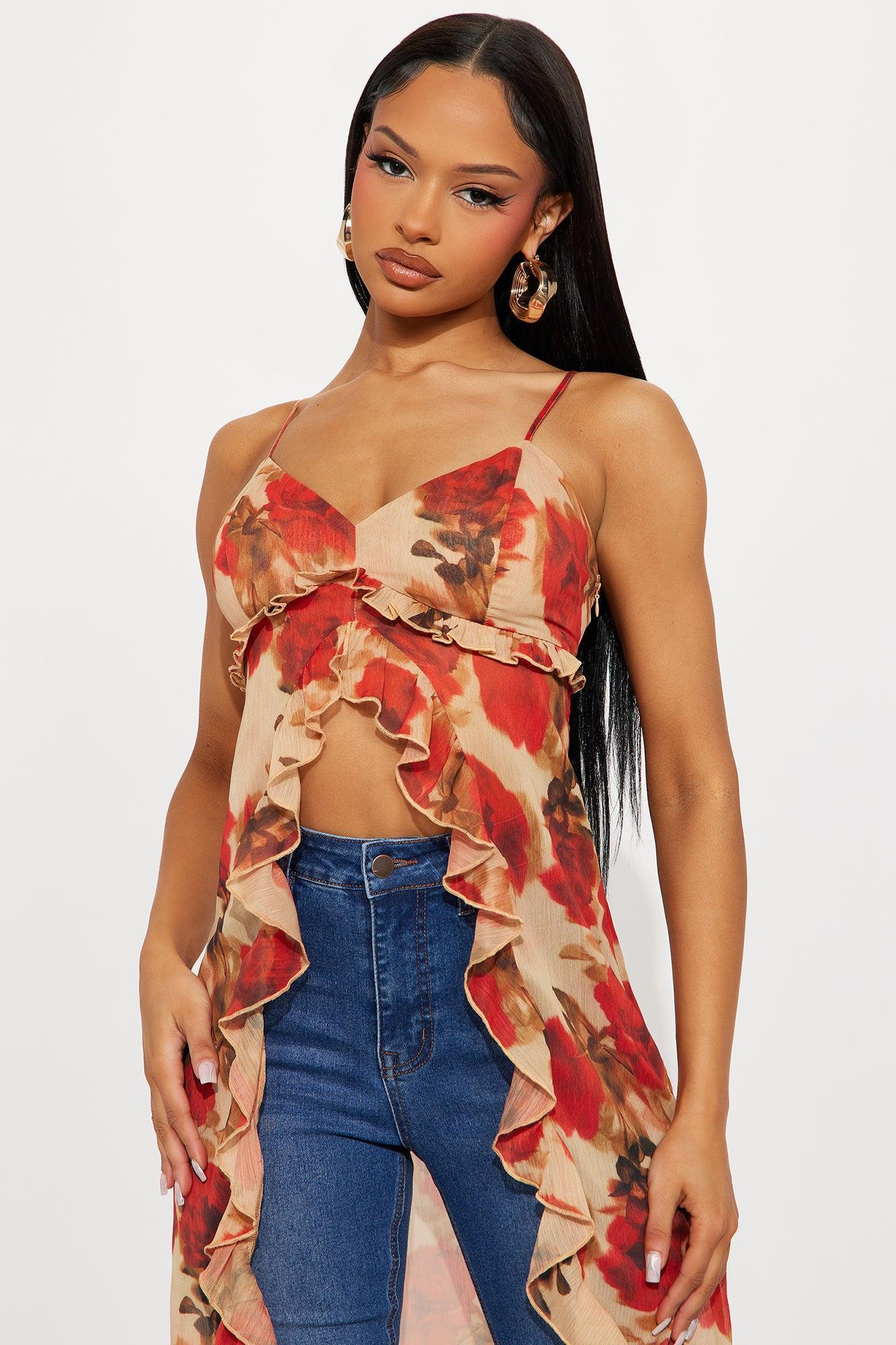 Nina Floral Chiffon Top - Multi Color Product Image