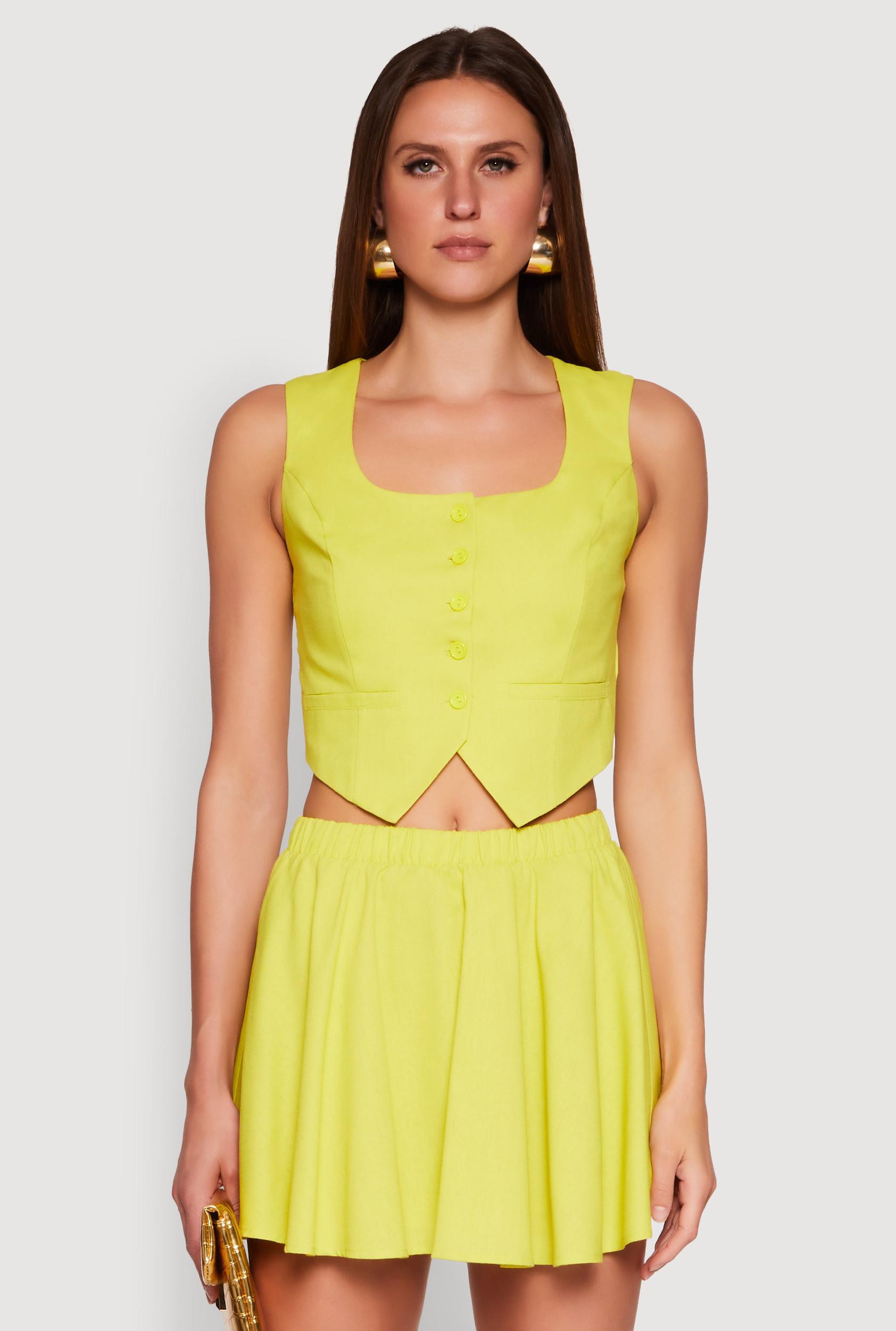 Womens Cropped Square Neck Vest Product Image
