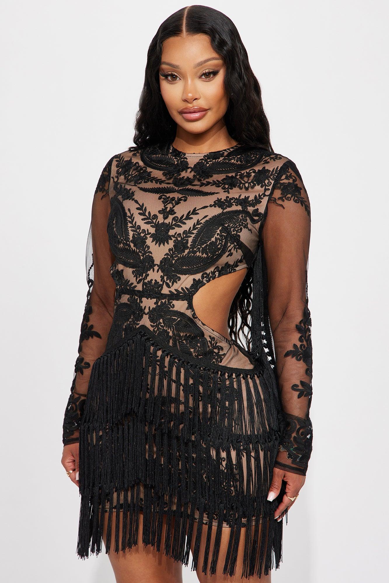 Gwen Lace Mini Dress - Black/combo Product Image