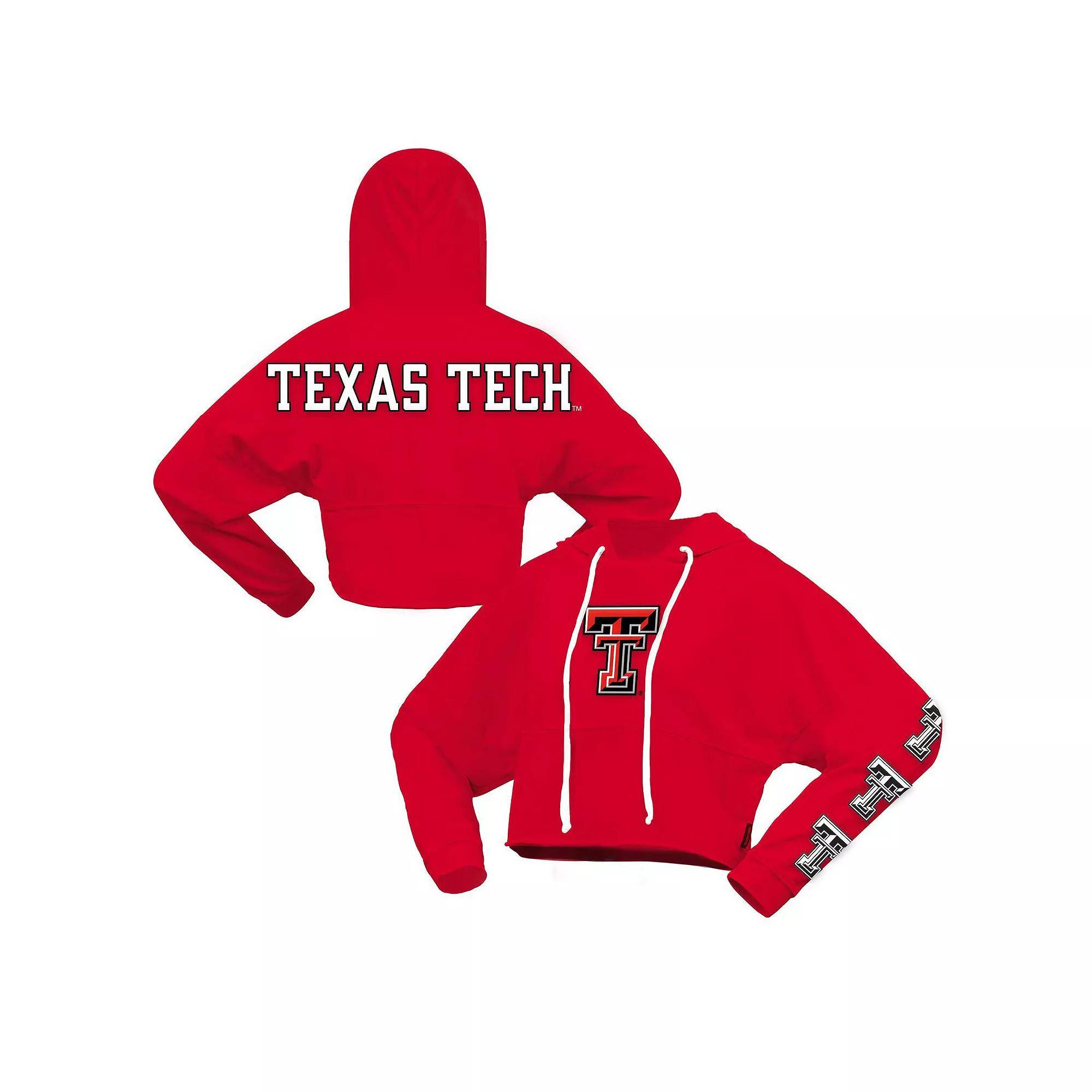 Women's Spirit Jersey Red Texas Tech Red Raiders Oversized Cropped Pullover Hoodie, Size: XL Product Image
