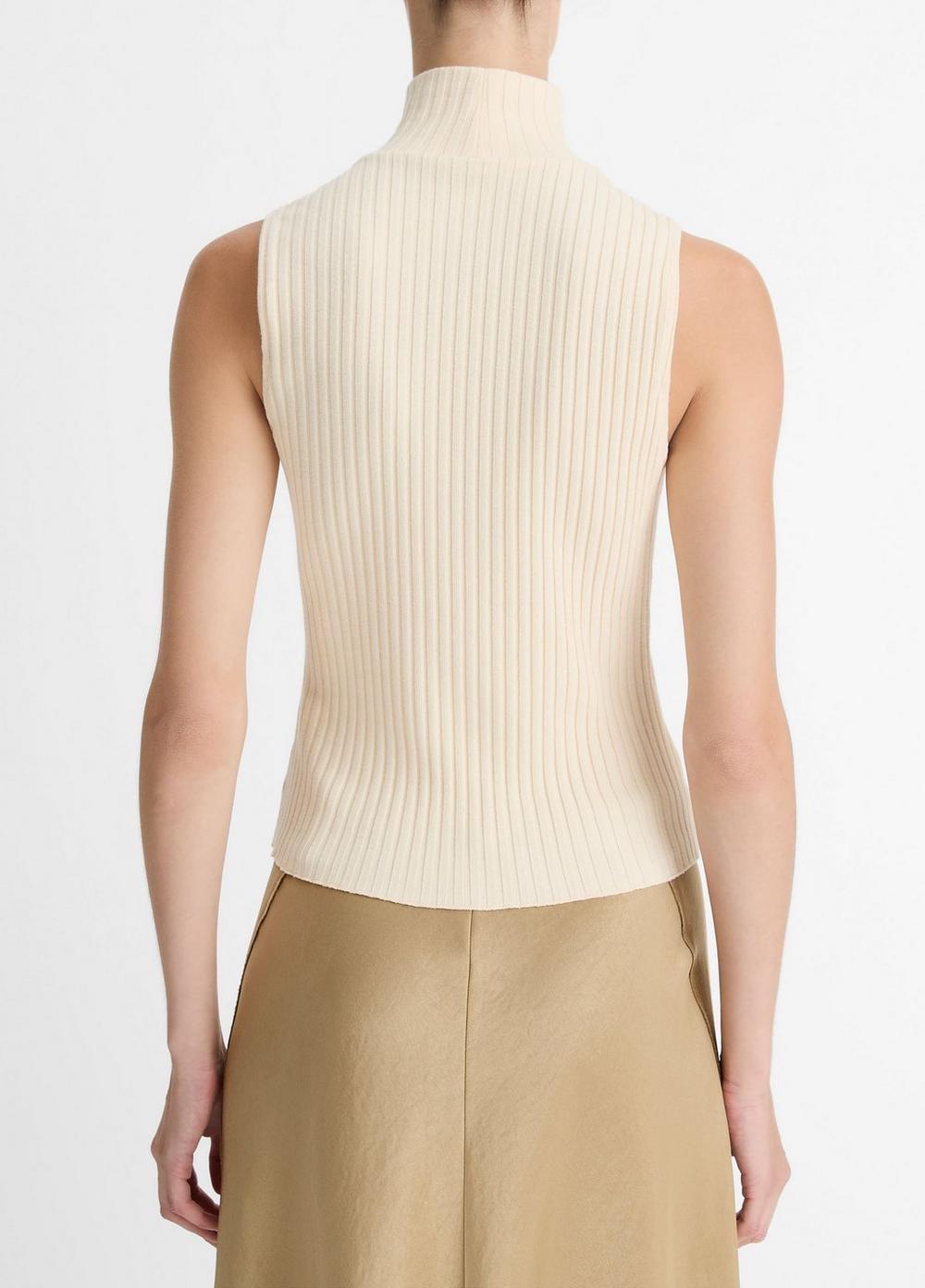 Womens Ribbed Cotton-Blend Turtleneck Top, Pale Dove, Size S Vince Product Image