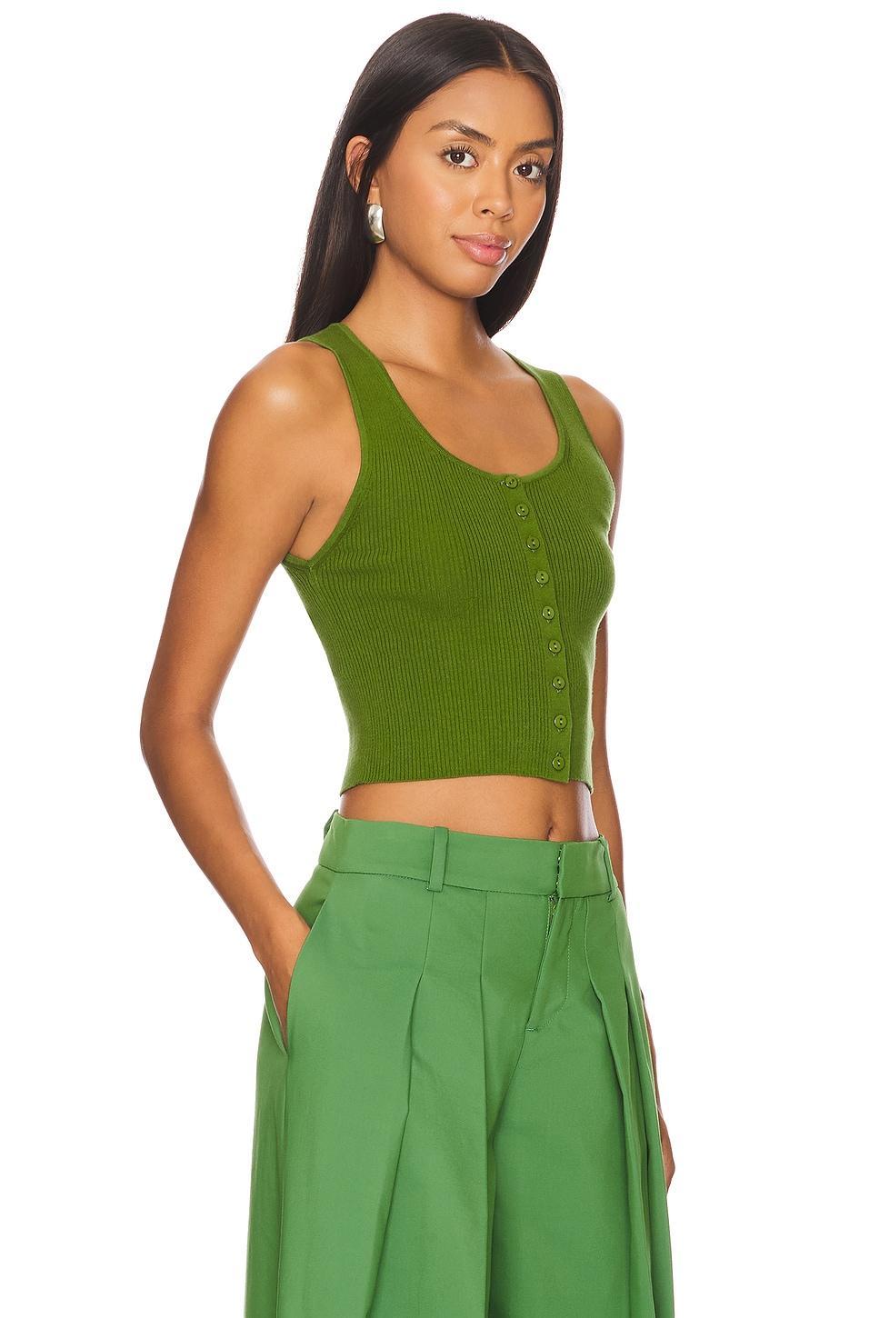 Daryn Button Thru Cropped Tank Alice + Olivia Product Image