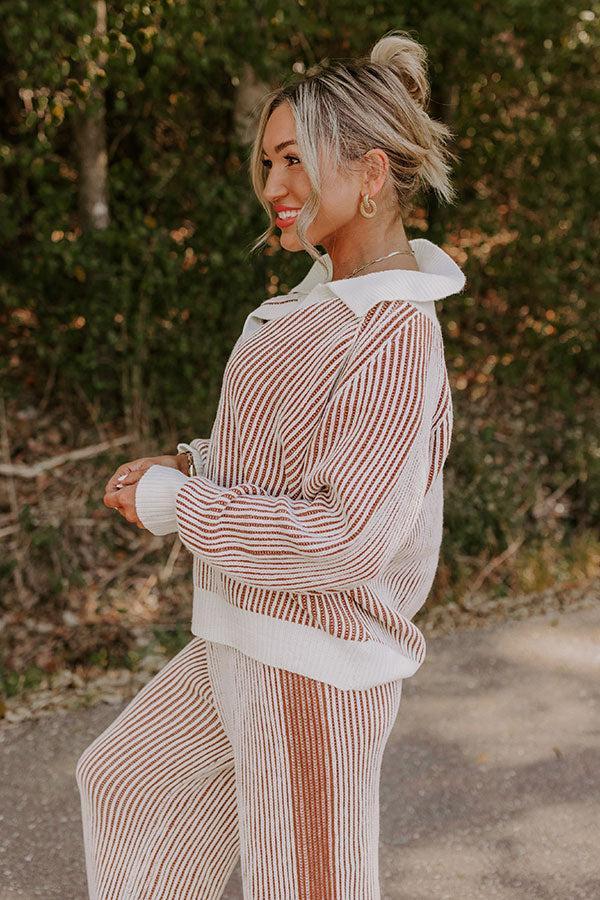 Uptown Chic Ribbed Sweater Top in Ivory Product Image