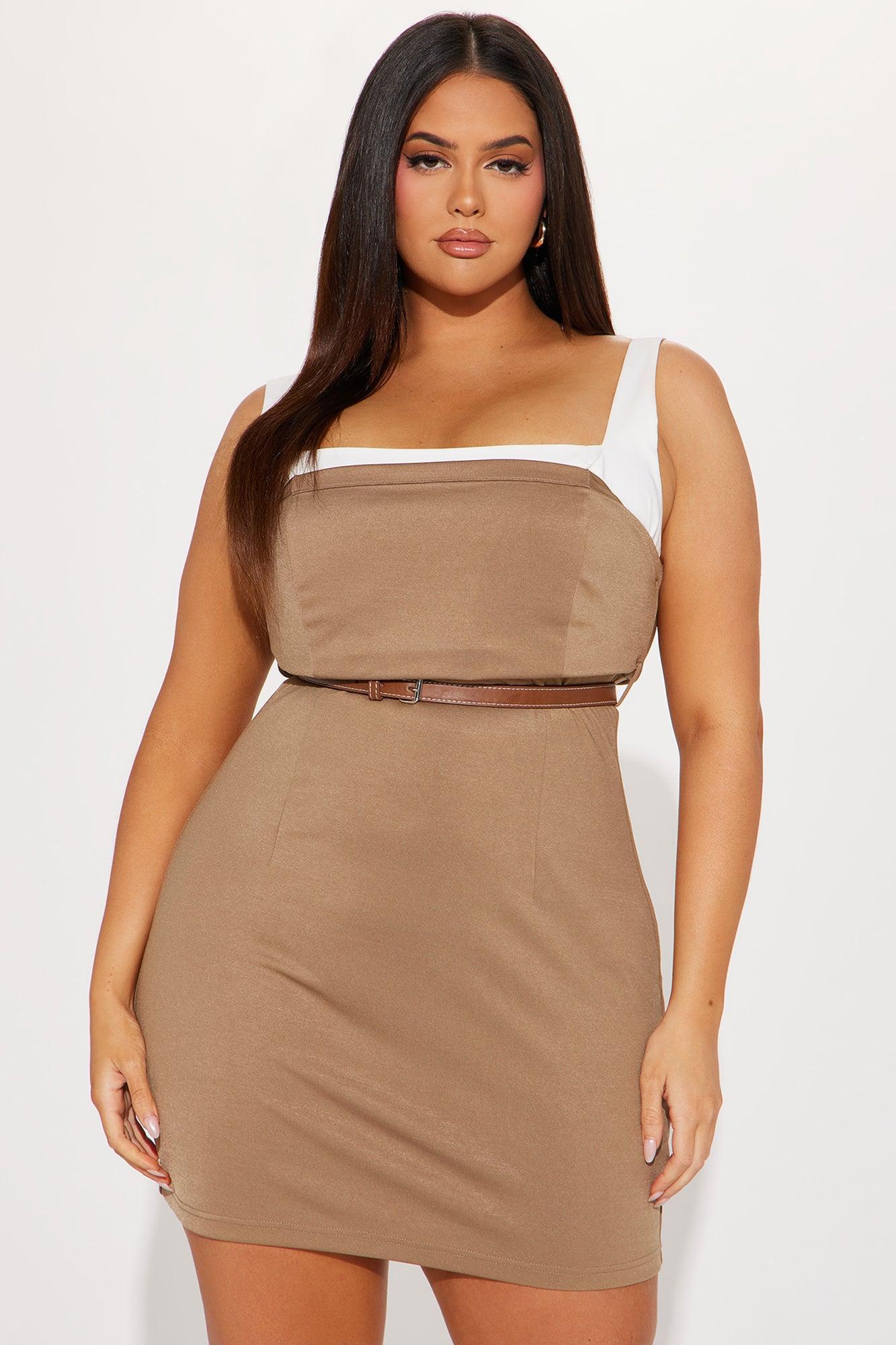 Over Achiever Mini Dress - Tan Product Image