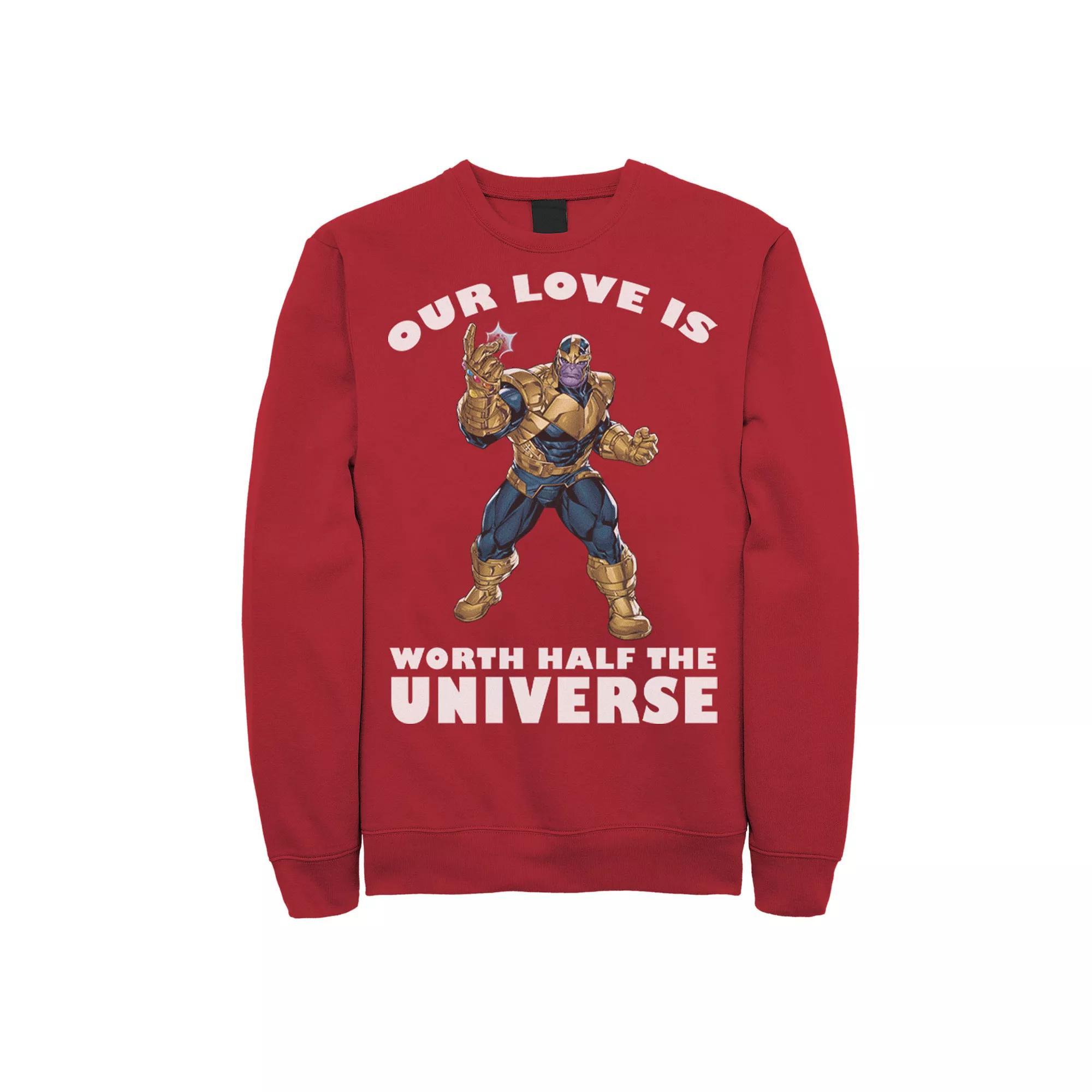 Men's Marvel Universally Loved Valentines Day Sweatshirt, Size: Small, Red Product Image