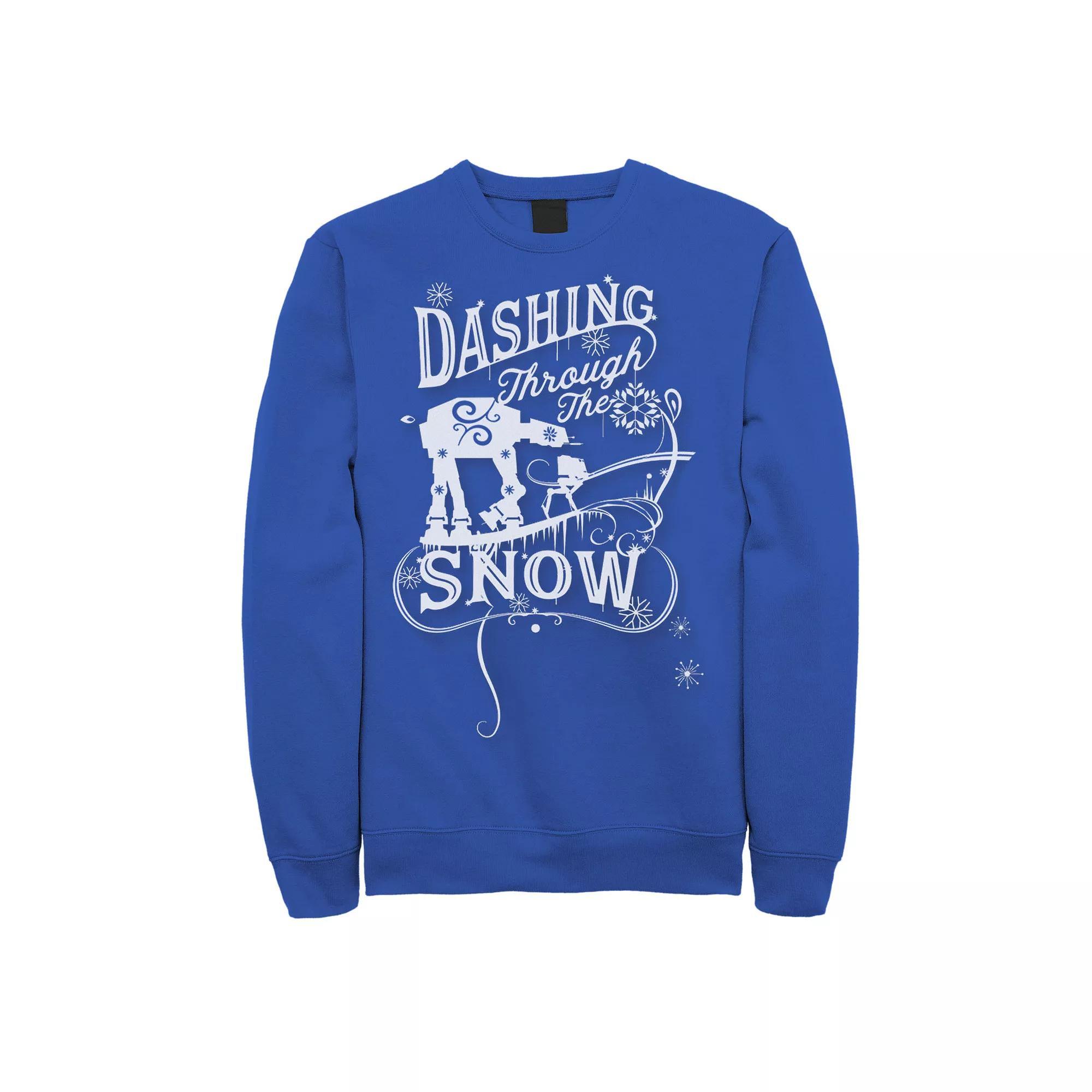 Men's Star Wars AT-AT "Dashing Through Snow" Christmas Sweatshirt, Size: XXL, Royal Product Image