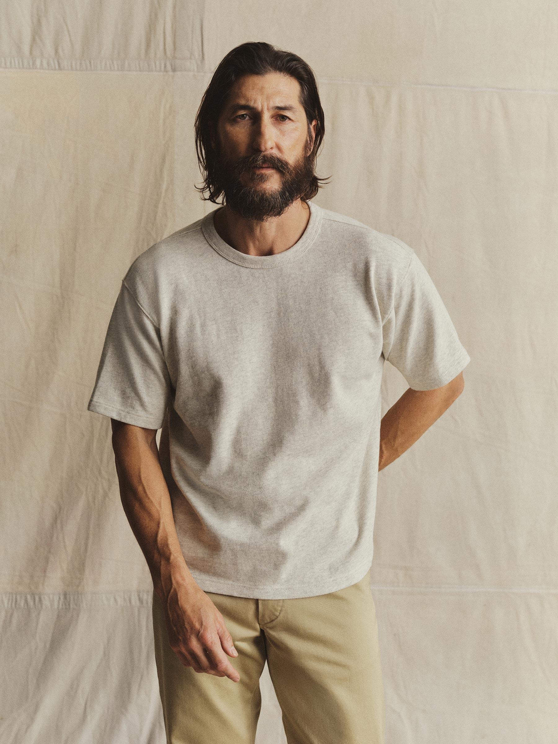 Heather Oat Field-Spec 90S Boxy Heavy Tee Product Image